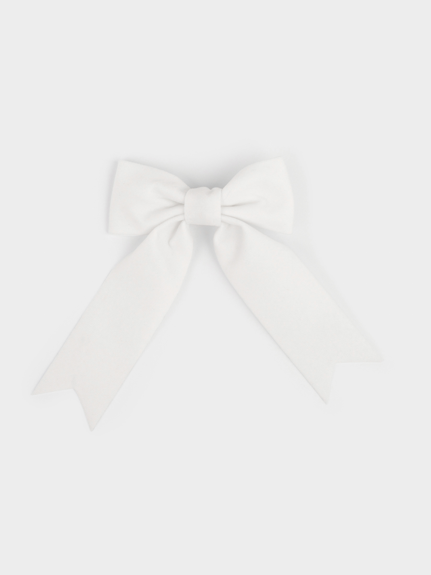 Украшение декоративное, 15х18 см, на клипсе, полиэстер, молочное, Бант, Bow velvet, image-0