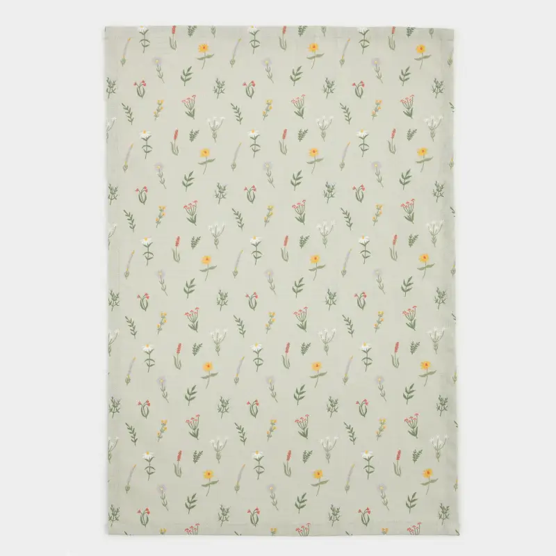Полотенце кухонное, 40х60 см, хлопок, бежевое, Полевые цветы, Motley meadow ,image-0