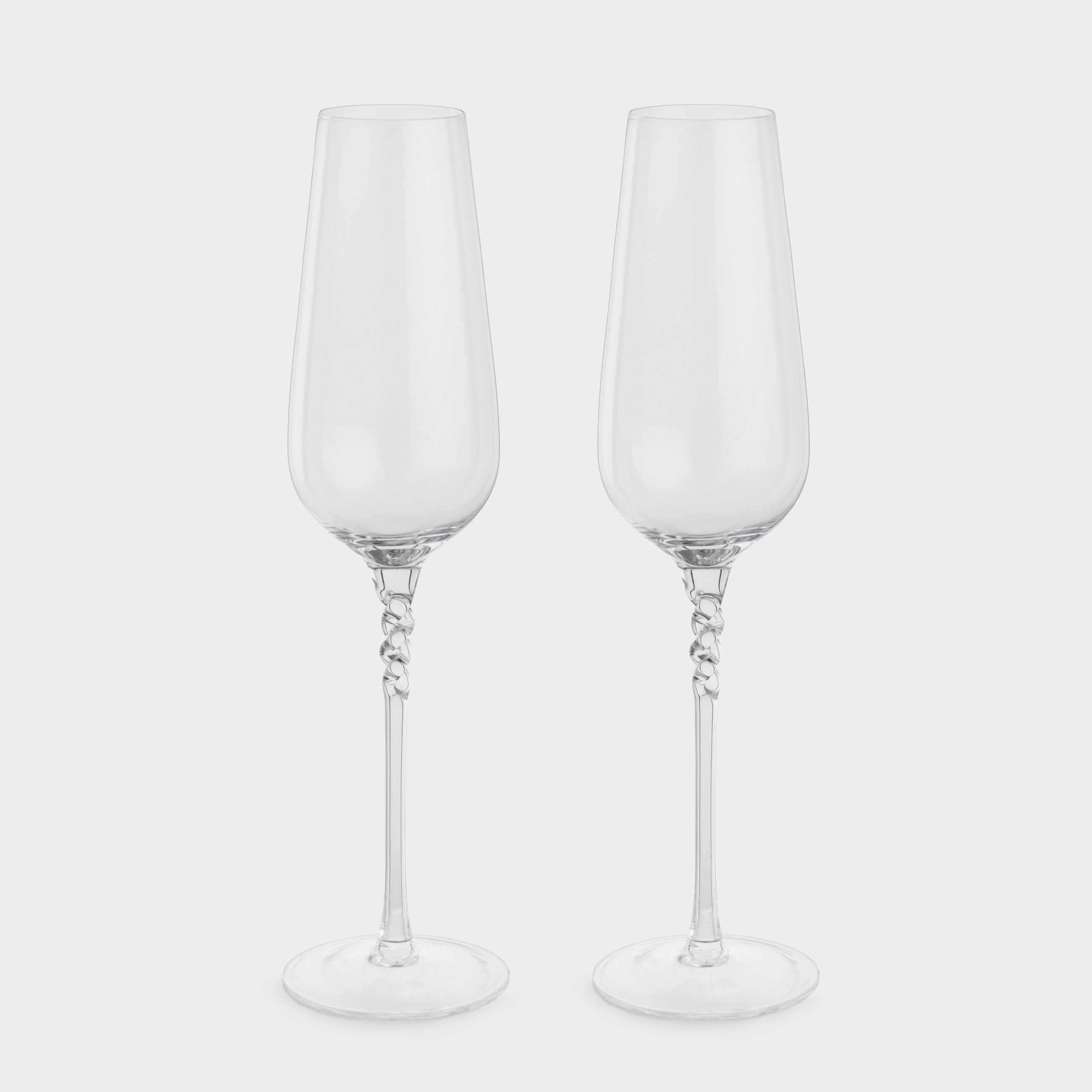 Бокал для шампанского 280 мл 2 шт кристальное стекло Витая ножка Parma 2990₽