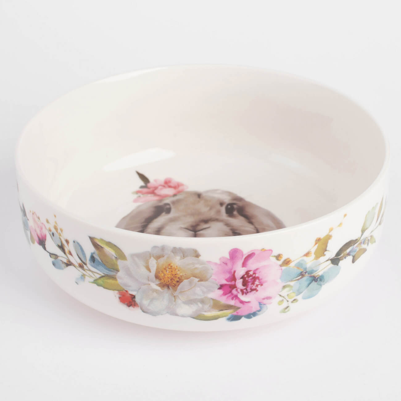 статуэтка 15 см фарфор porcelain белая кролик в ах pure easter Салатник, 16х6 см, 700 мл, фарфор N, Кролик c цветком, Pure Easter