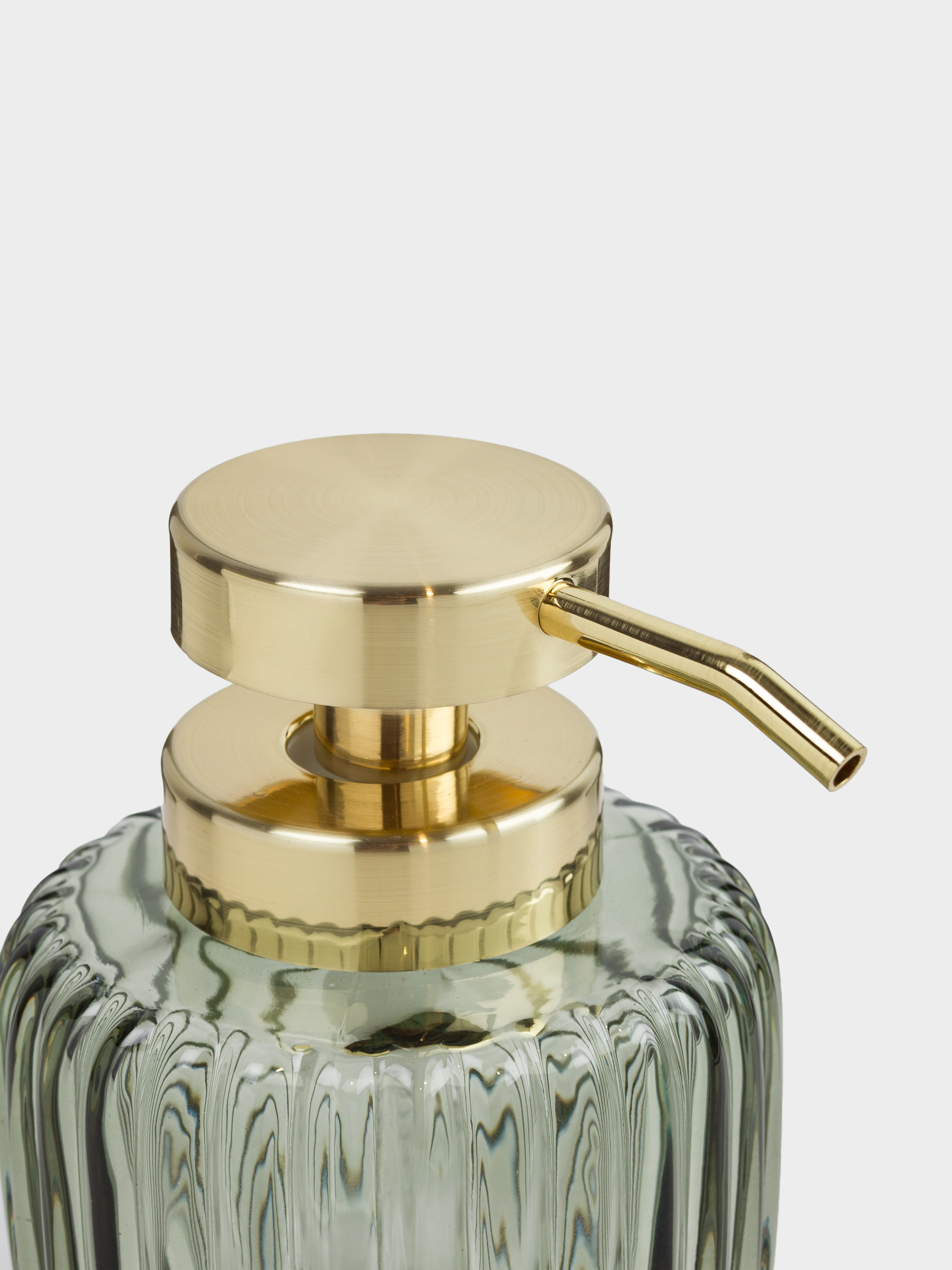 Диспенсер для жидкого мыла, 330 мл, стекло/пластик, зелено-золотистый, Artemis, image-2