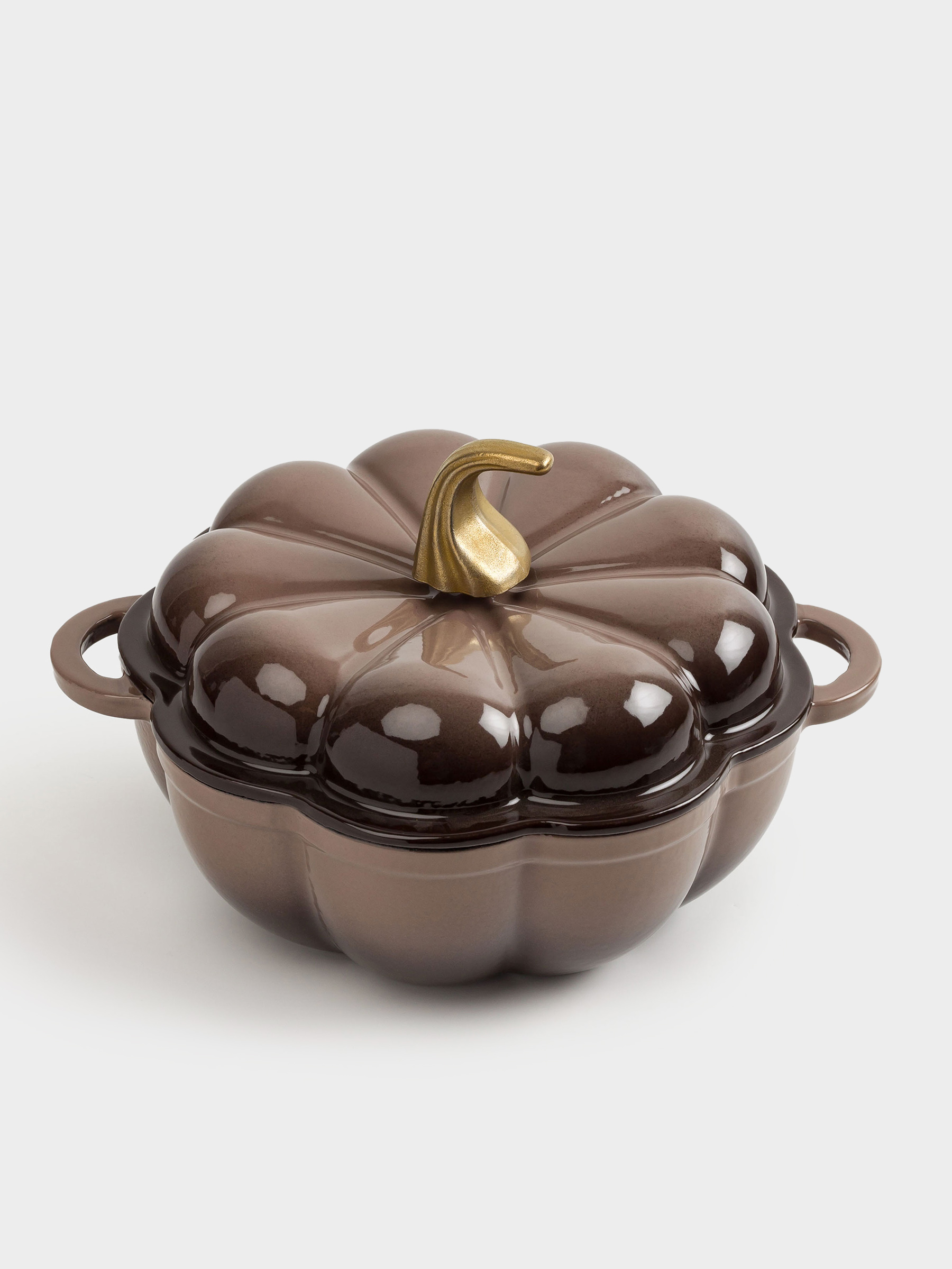 Кастрюля, 20 см, 1,7 л, с крышкой, чугун, коричневая, Тыква, Gourd, image-7
