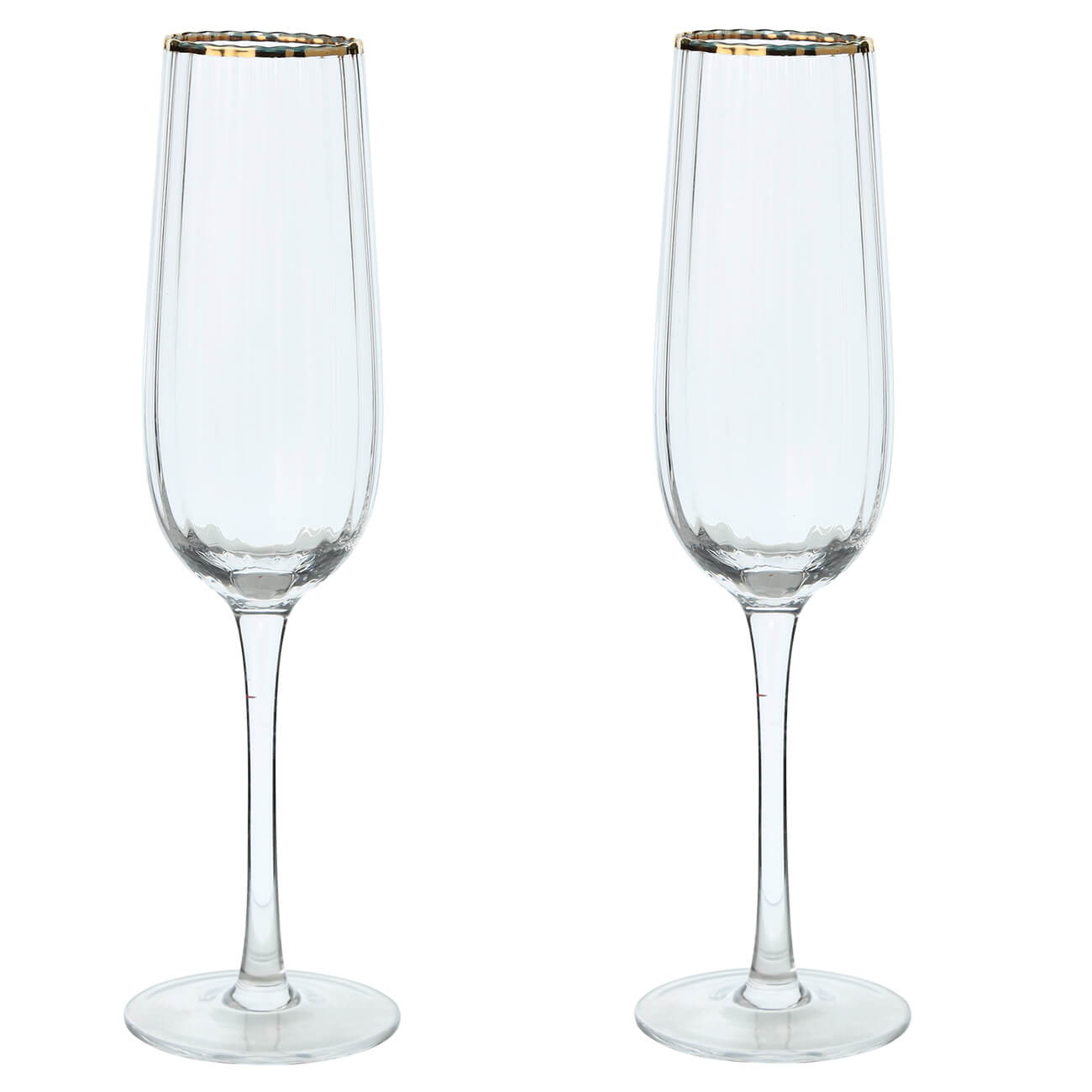 Бокал для шампанского, 275 мл, 2 шт, стекло, с золотистым кантом, Lombardy R Gold изображение № 1
