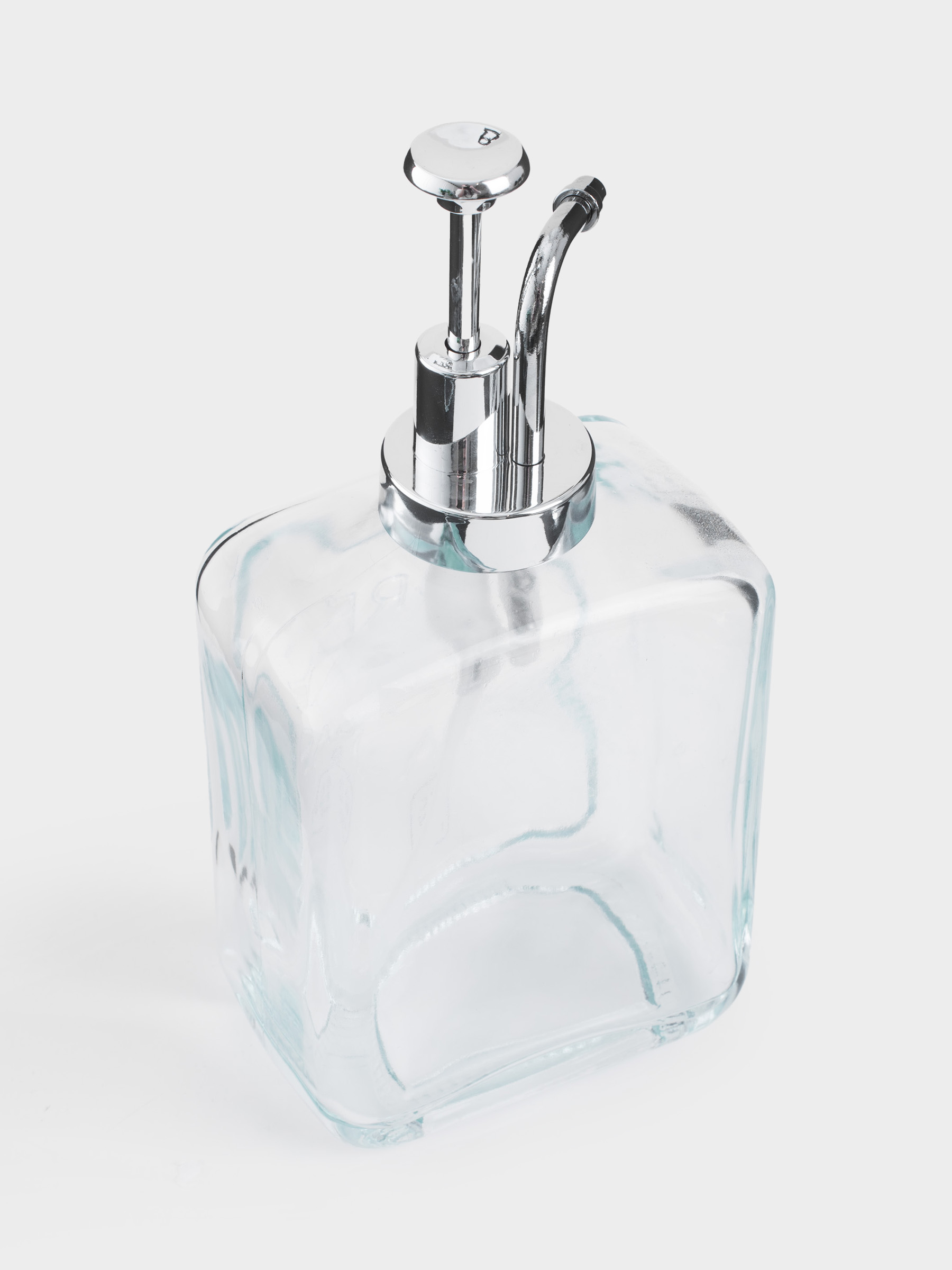 Диспенсер для жидкого мыла, 550 мл, стекло/пластик, серебристый, Pure soap, Clear title, image-4