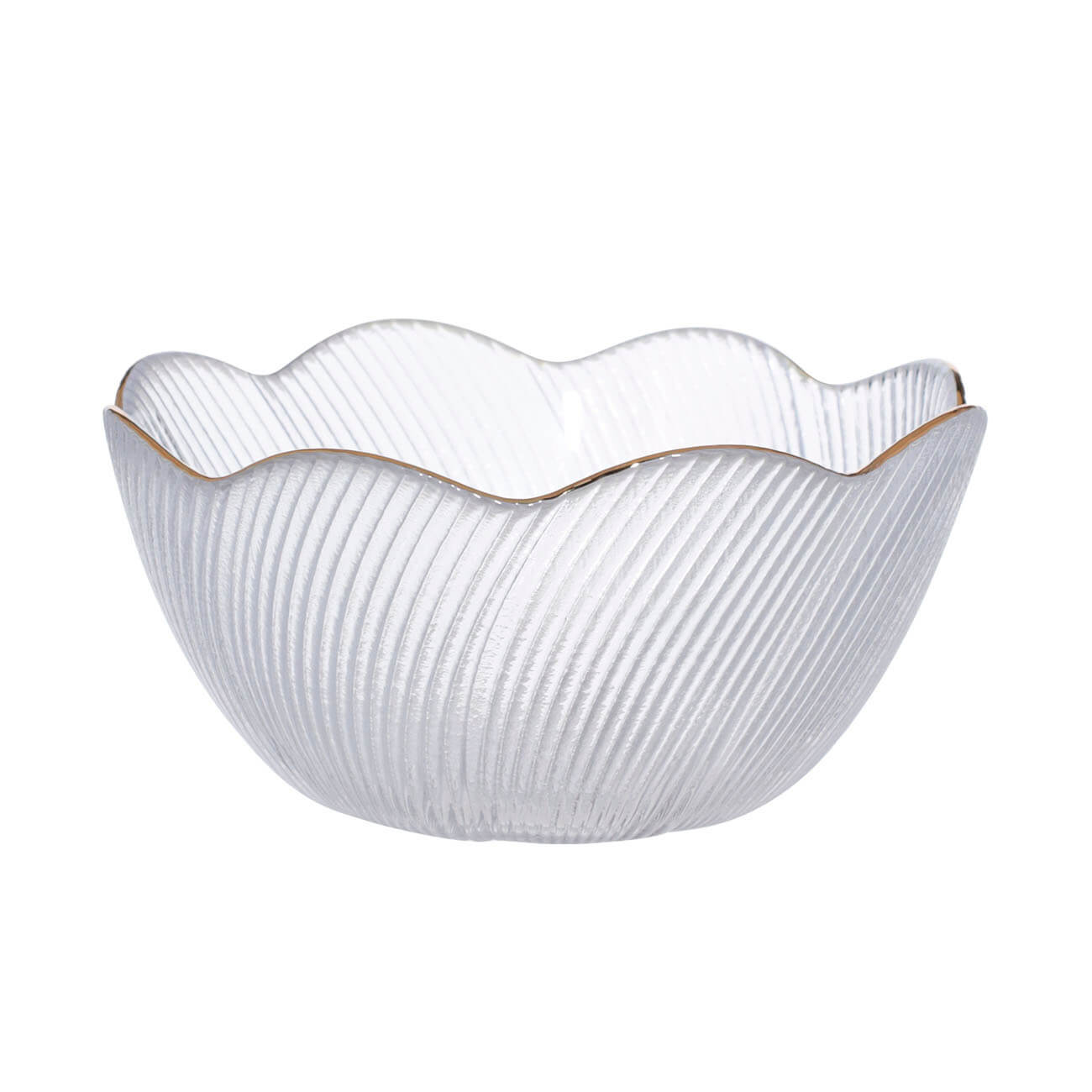 

Пиала, 12х6 см, стекло Р, с золотистым кантом, Цветок, Argos gold