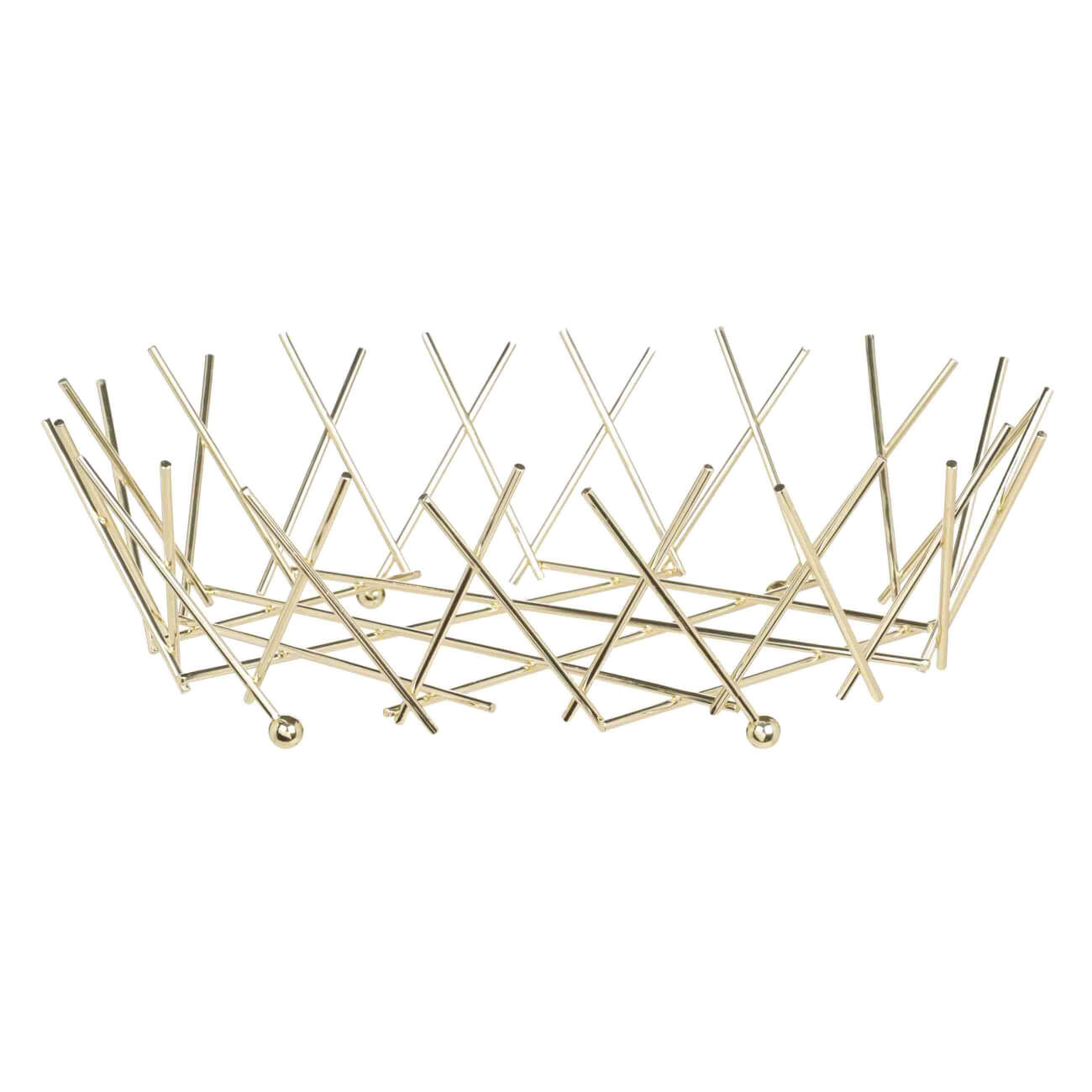 

Корзина для фруктов, 34 см, металл, овальная, золотистая, Twist gold