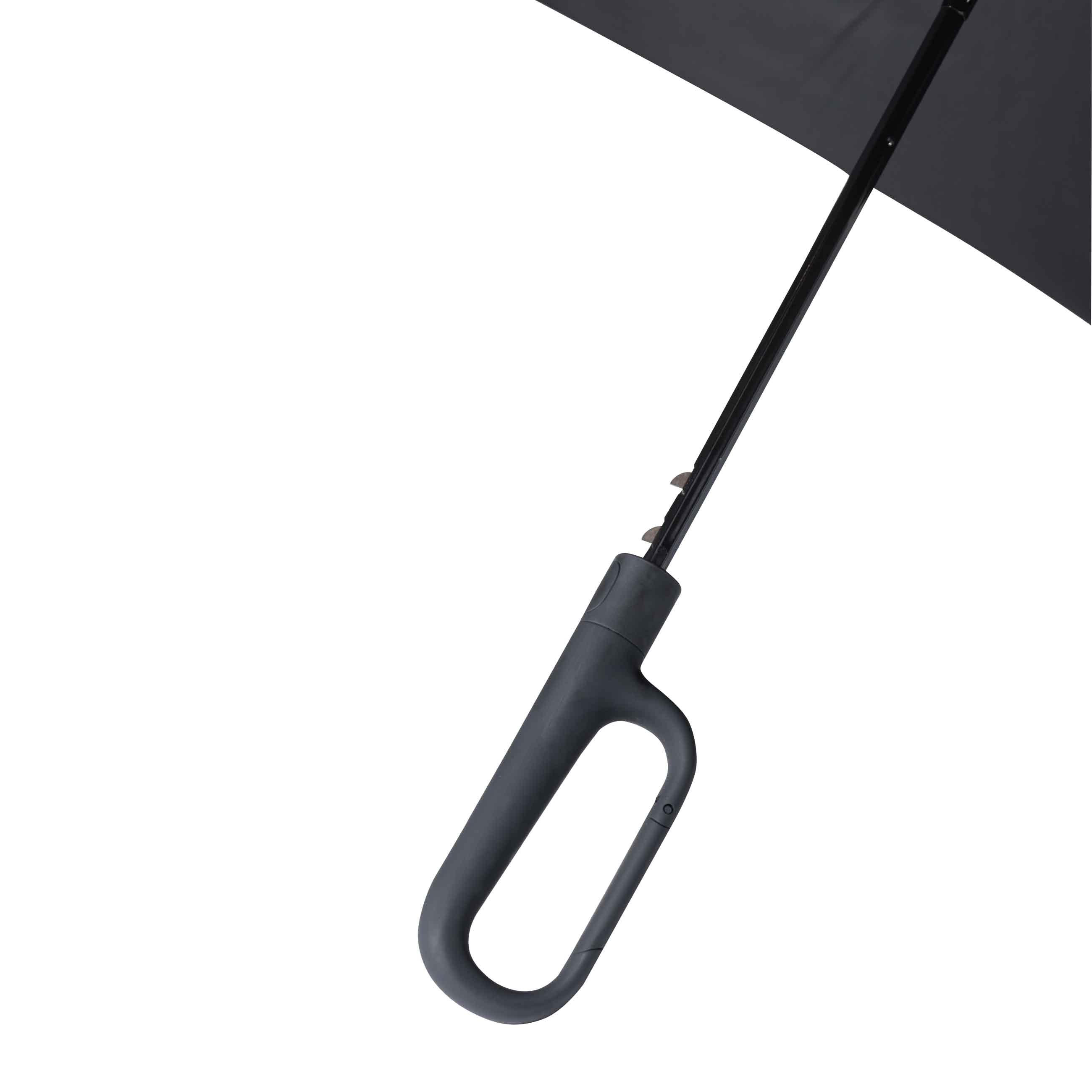 Зонт, 70 см, складной, полу-автоматический, с ручкой-карабином, эпонж, черный, Rainfall изображение № 4