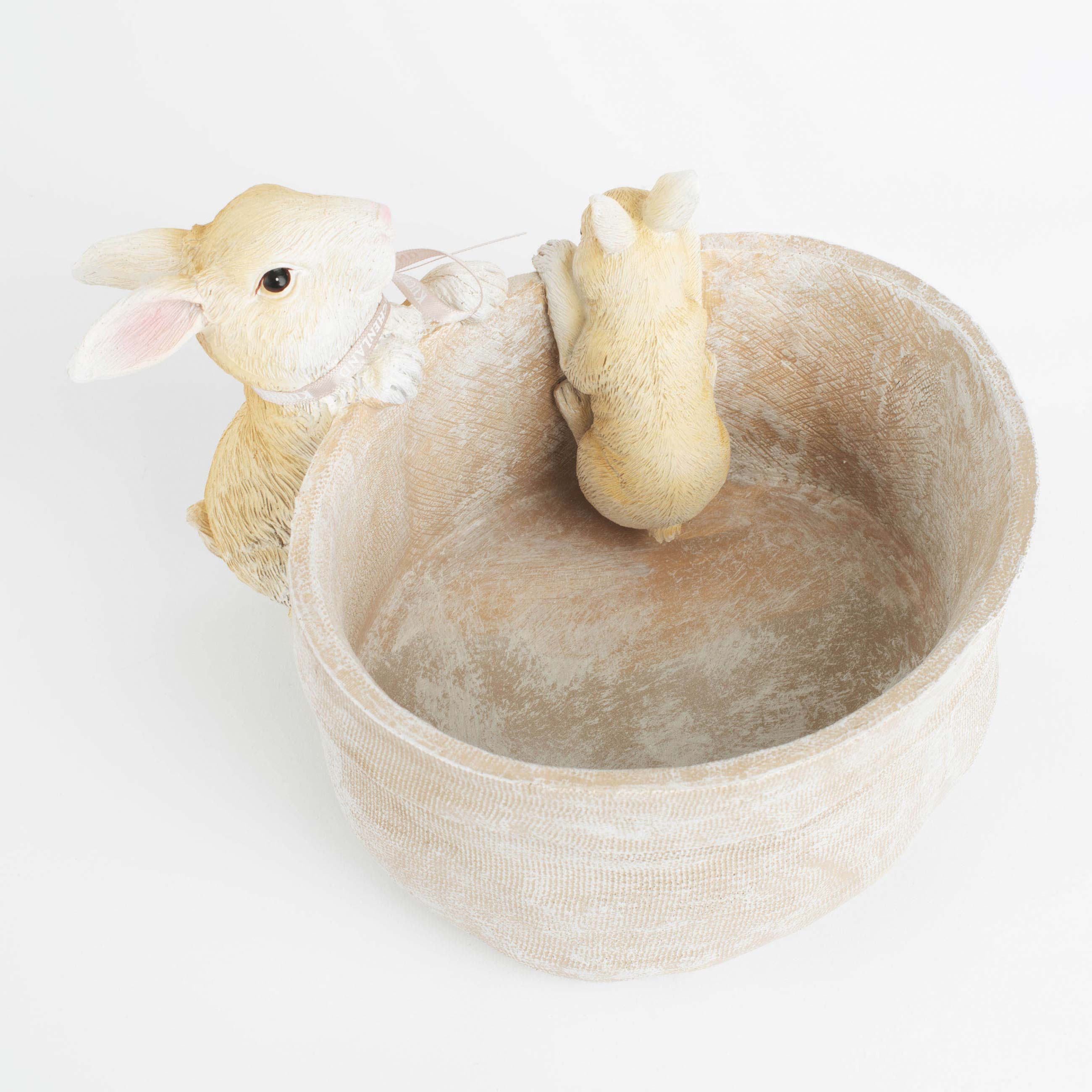 Ваза декоративная, 20х14 см, полирезин, бежевая, Кролики на мешке, Natural Easter изображение № 5