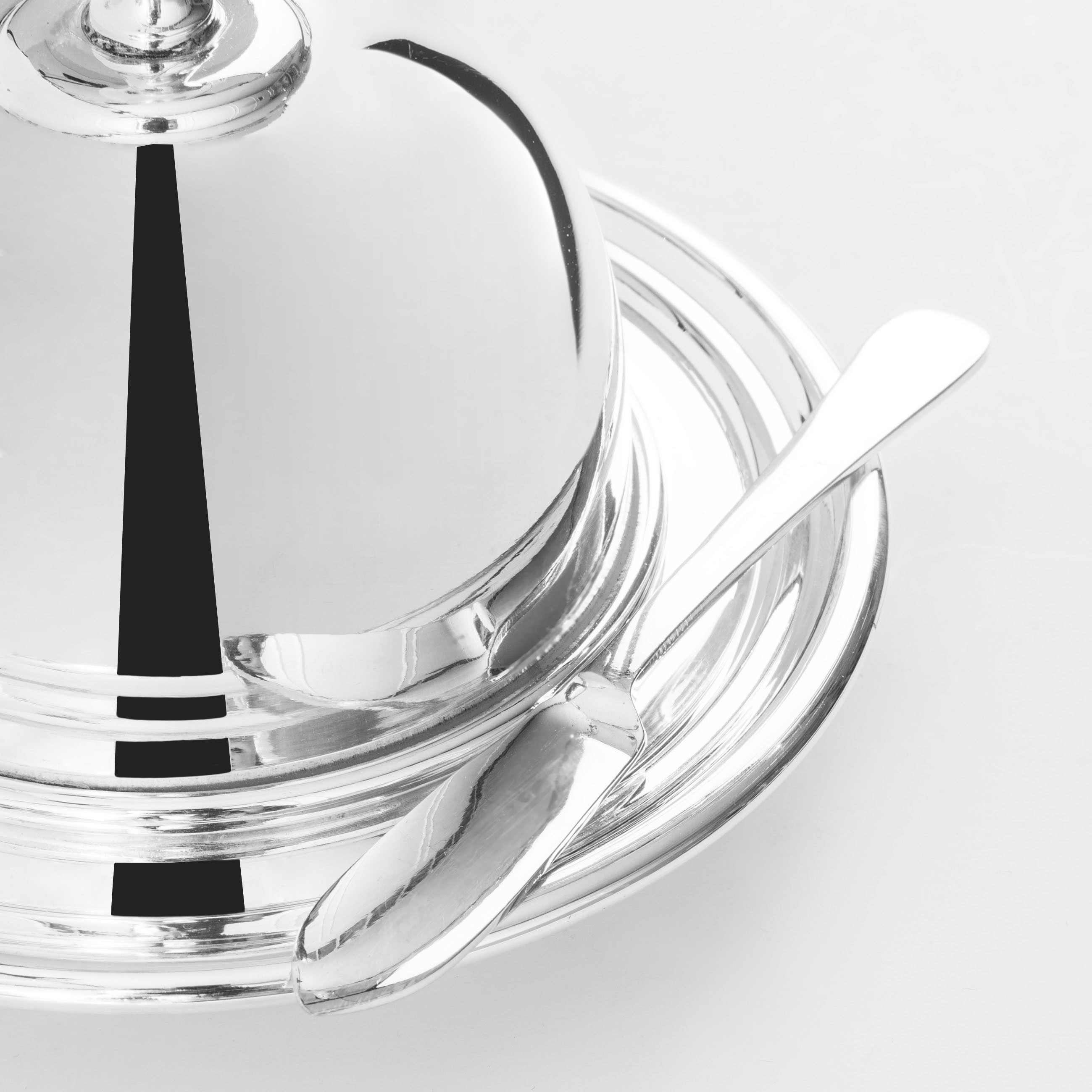 Масленка, 14х10 см, с ножом, латунь/стекло, круглая, Lux brass изображение № 2