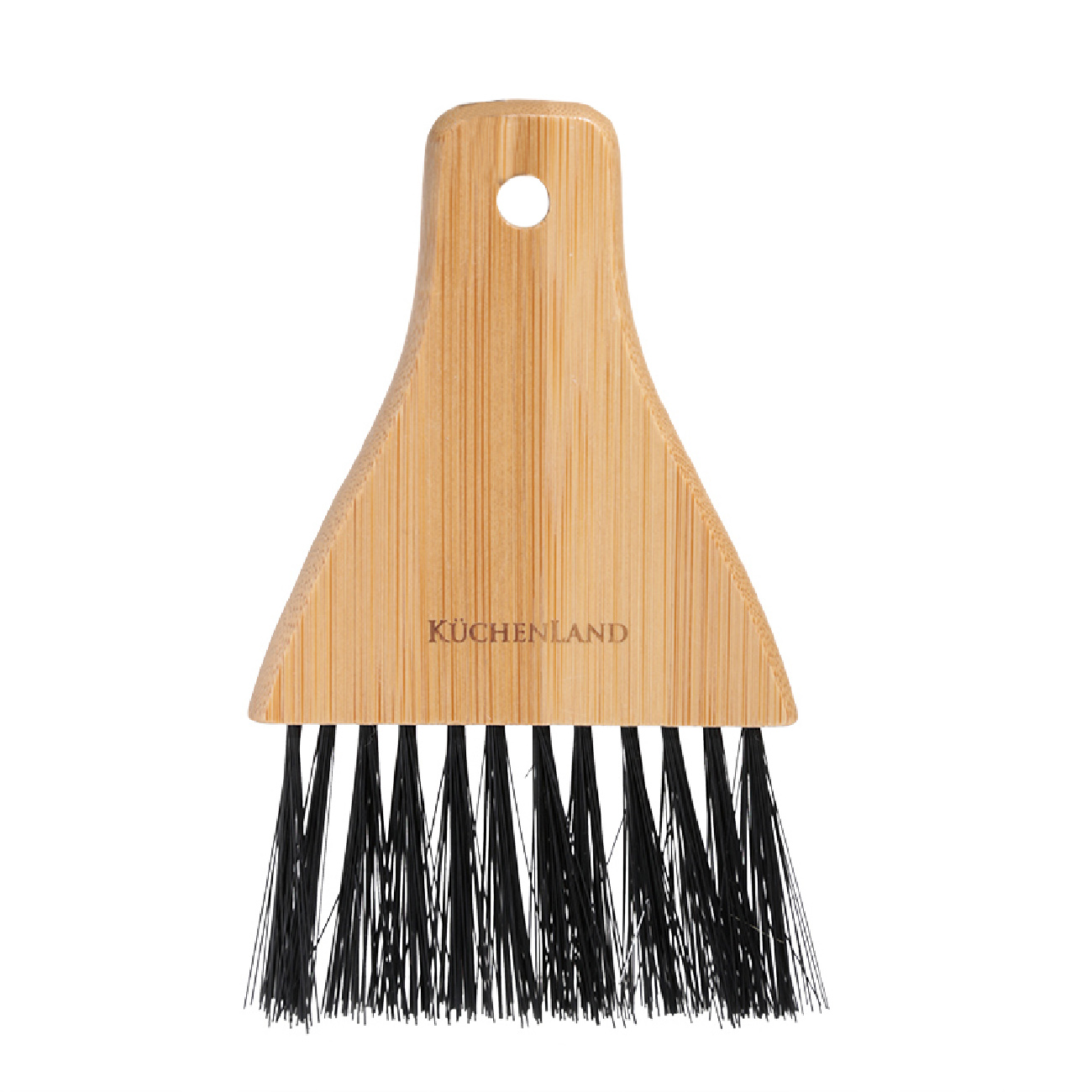 Щетка для мусора, с совком, 17 см, пластик/бамбук/сталь, черная, Black clean, image-1