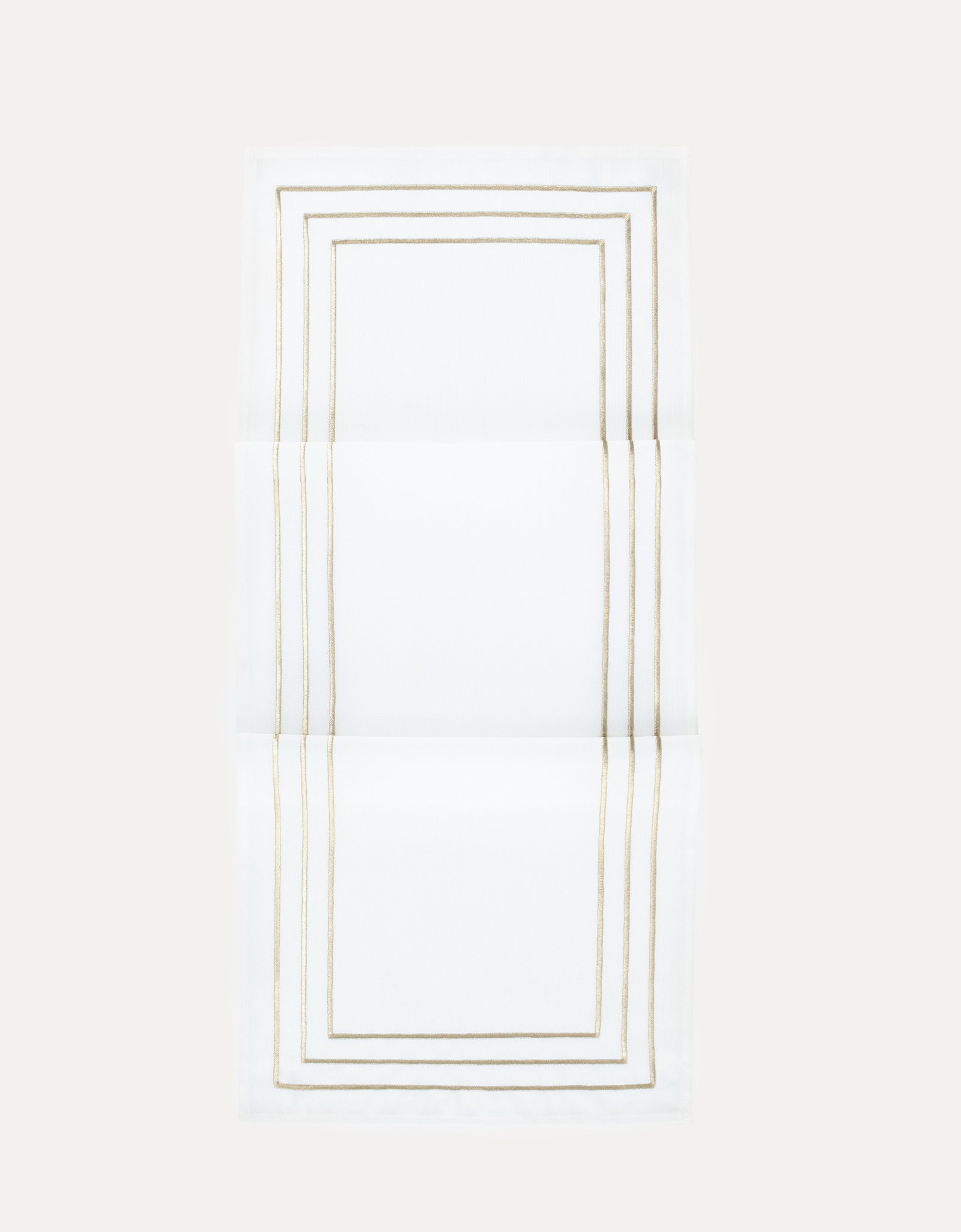 Дорожка настольная, 40х160 см, полиэстер, белая, Линии, Trim gold, image-0