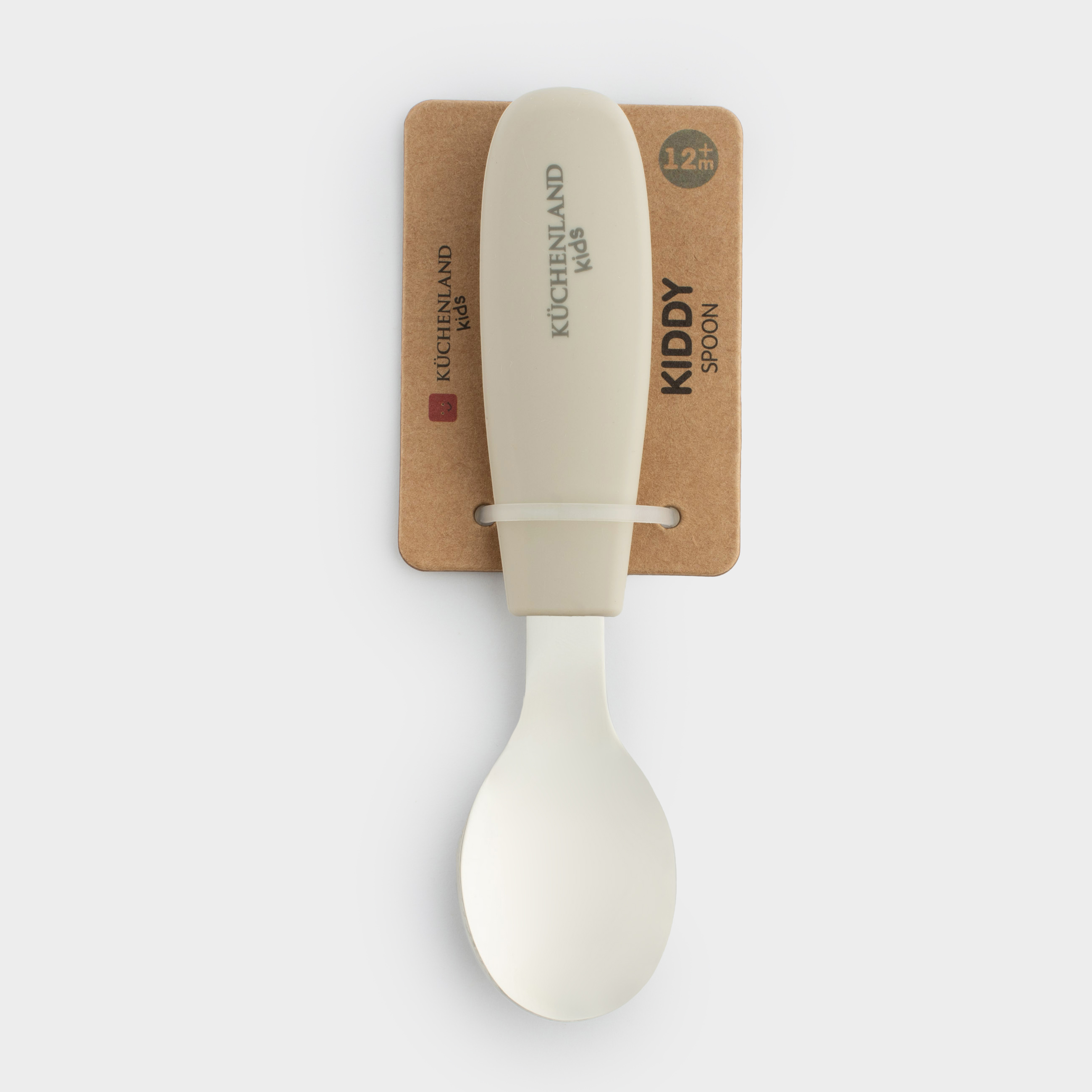 Ложка, детская, 14 см, сталь/силикон, серая, Kiddy, image-4