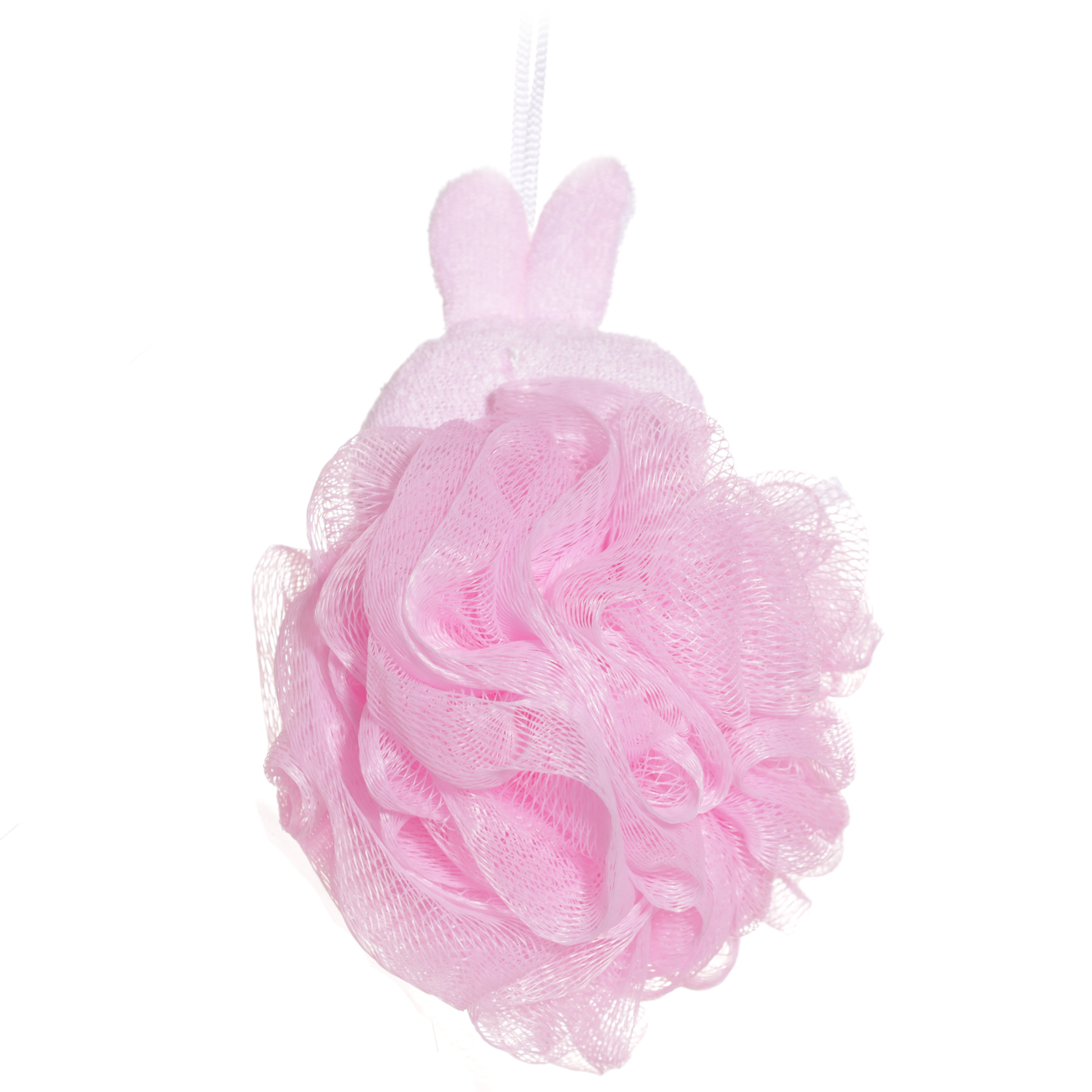 Мочалка для мытья тела, 12 см, детская, полиэтилен/полиэстер, розовая, Заяц, Rabbit изображение № 2