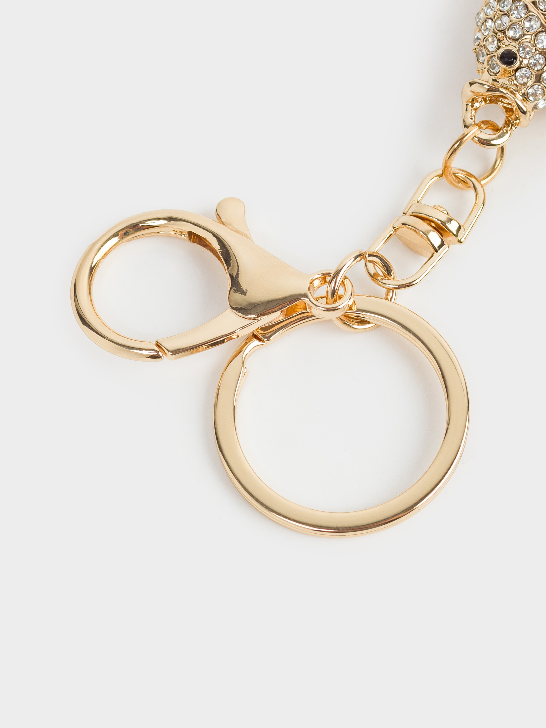 Брелок, 12 см, металл/стразы, золотистый, Рыбка, Keychain crystal, image-2