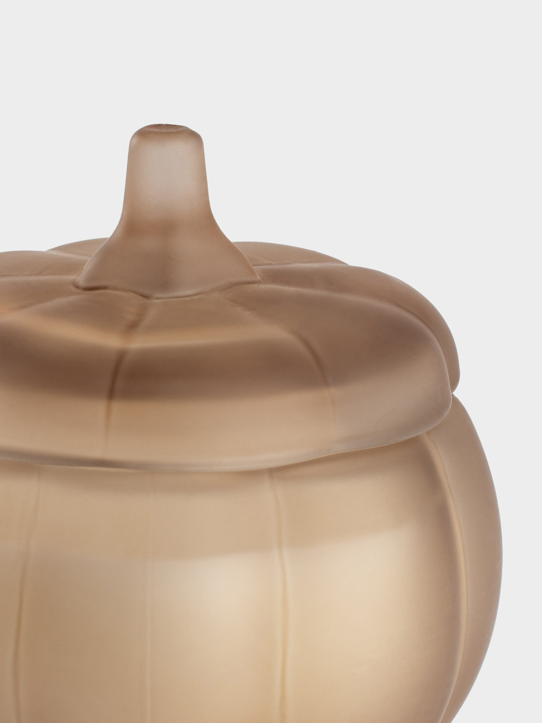 Свеча ароматическая, 8 см, в подсвечнике, с крышкой, керамика, Тыква, White musk warm vanilla, Pumpkin shape, image-1