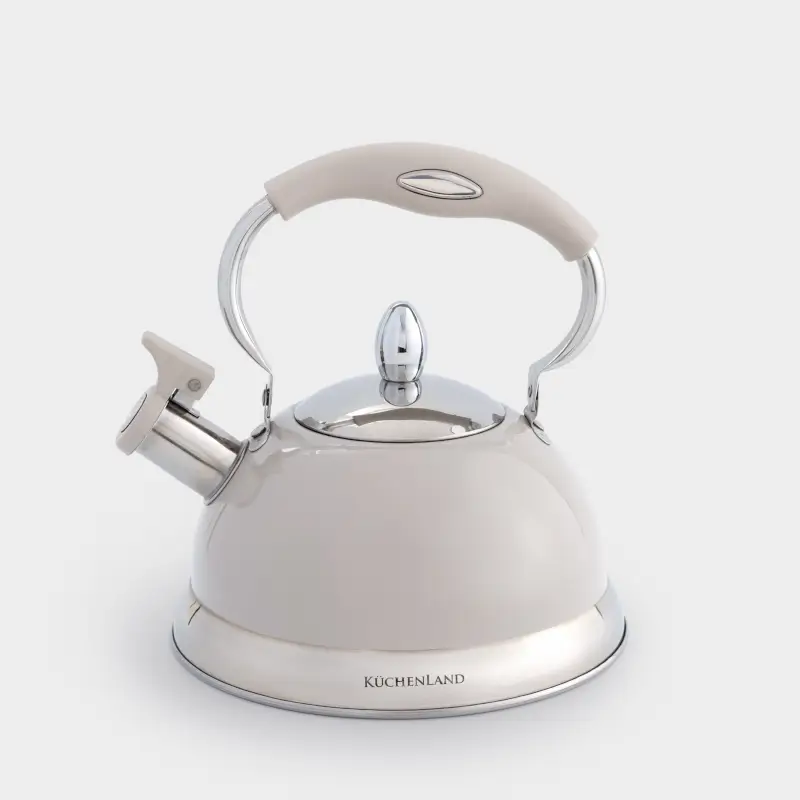 Чайник, 2,7 л, cо свистком, сталь, серый, Whistle