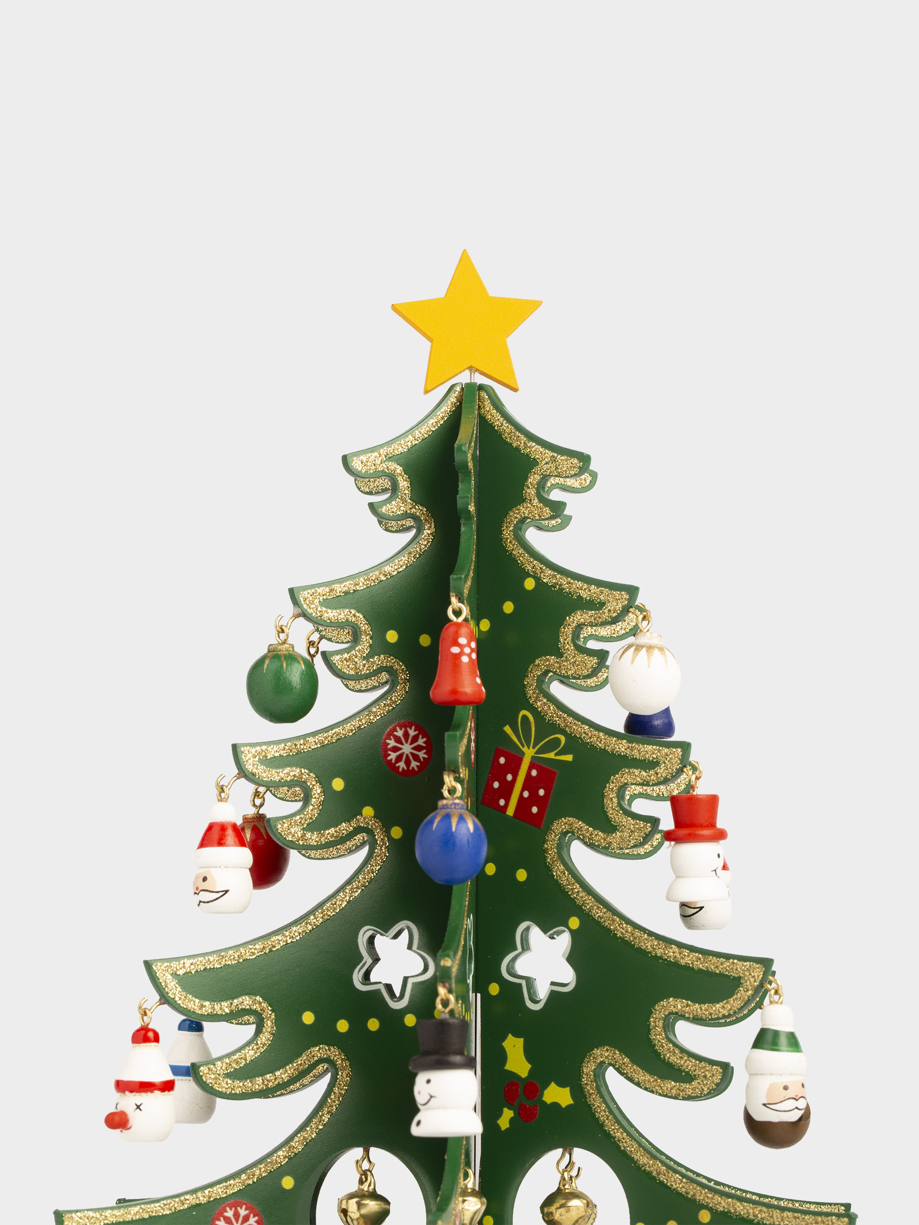 Статуэтка, 29 см, с подвесками, МДФ, зеленая, Ель с игрушками, Christmas style, image-2
