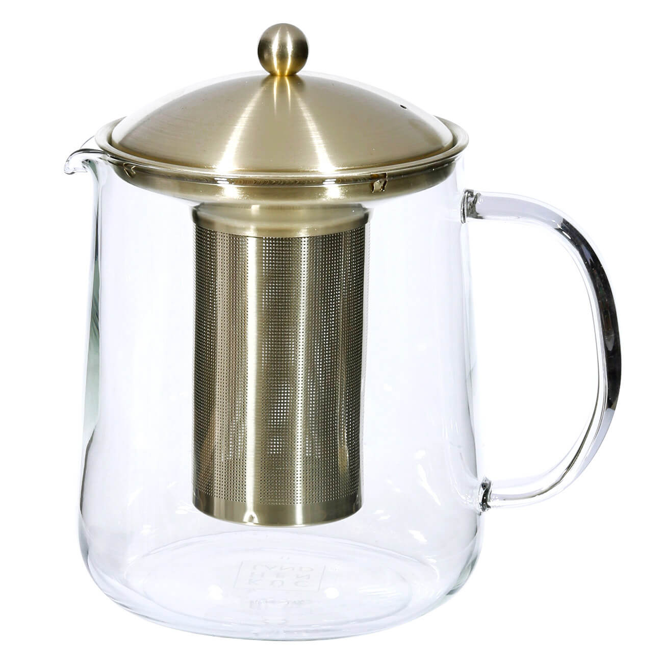 Чайник заварочный, 1 л, стекло Б/сталь, золотистый, Macchiato чайник заварочный стекло нержавеющая сталь 0 5 л с кнопкой gung fu 004532