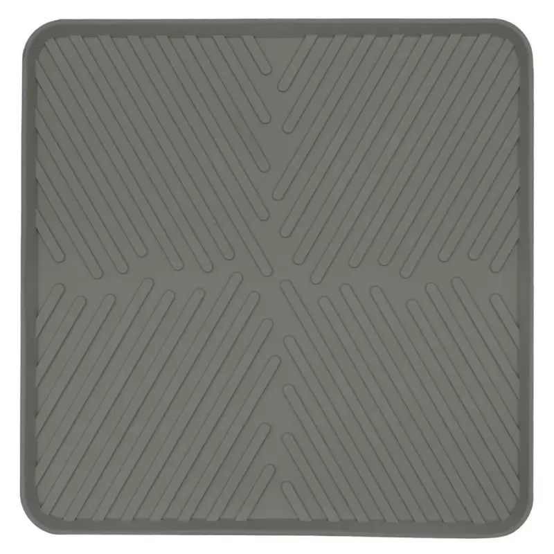 Коврик для сушки посуды, 30x30 см, резина, серый, Assist
