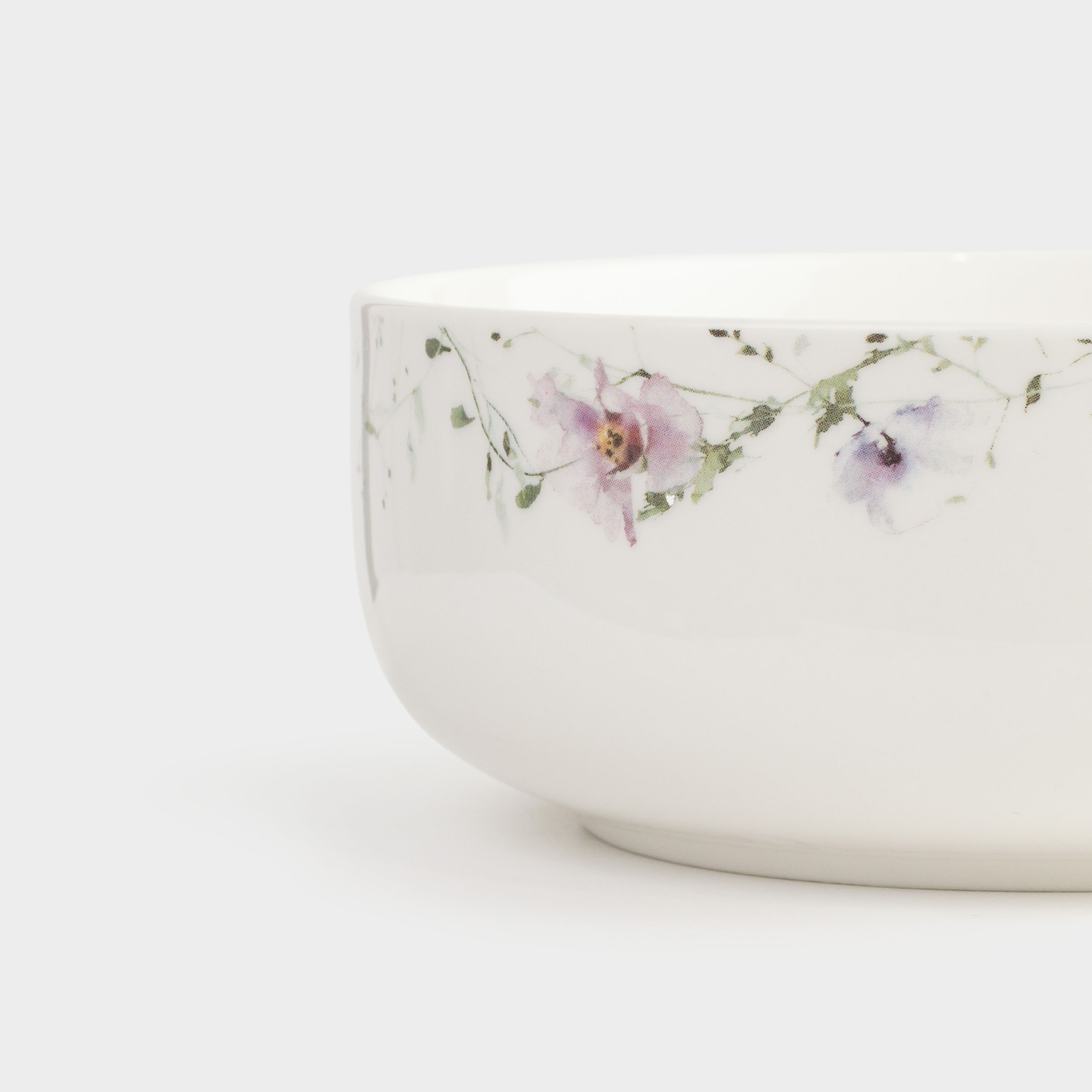 Салатник, 16х6 см, 700 мл, фарфор N, белый, Сиреневые цветы, Floret, image-4