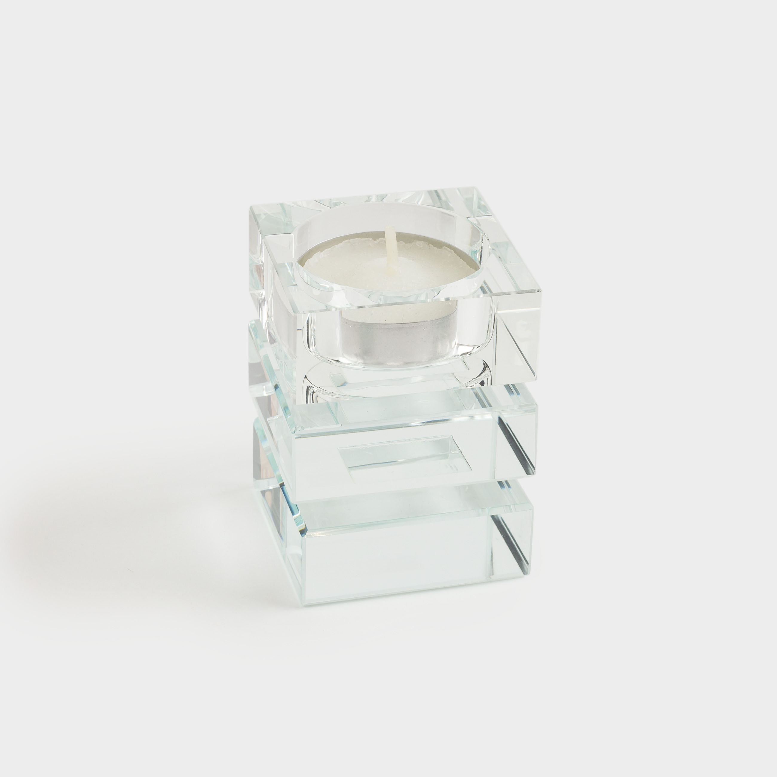 Подсвечник, 7 см, для чайной свечи, кристальное стекло, Многогранность, Lux crystal, image-2