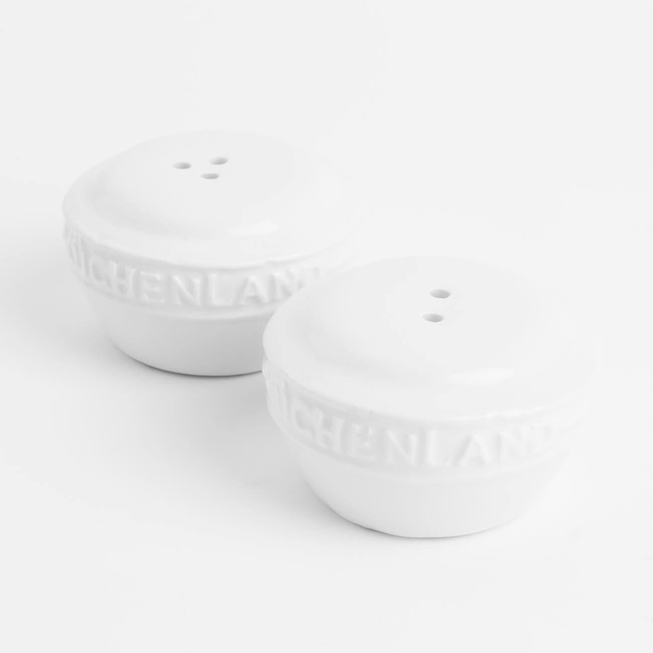

Набор для соли и перца, 3 см, керамика, белый, Ceramo