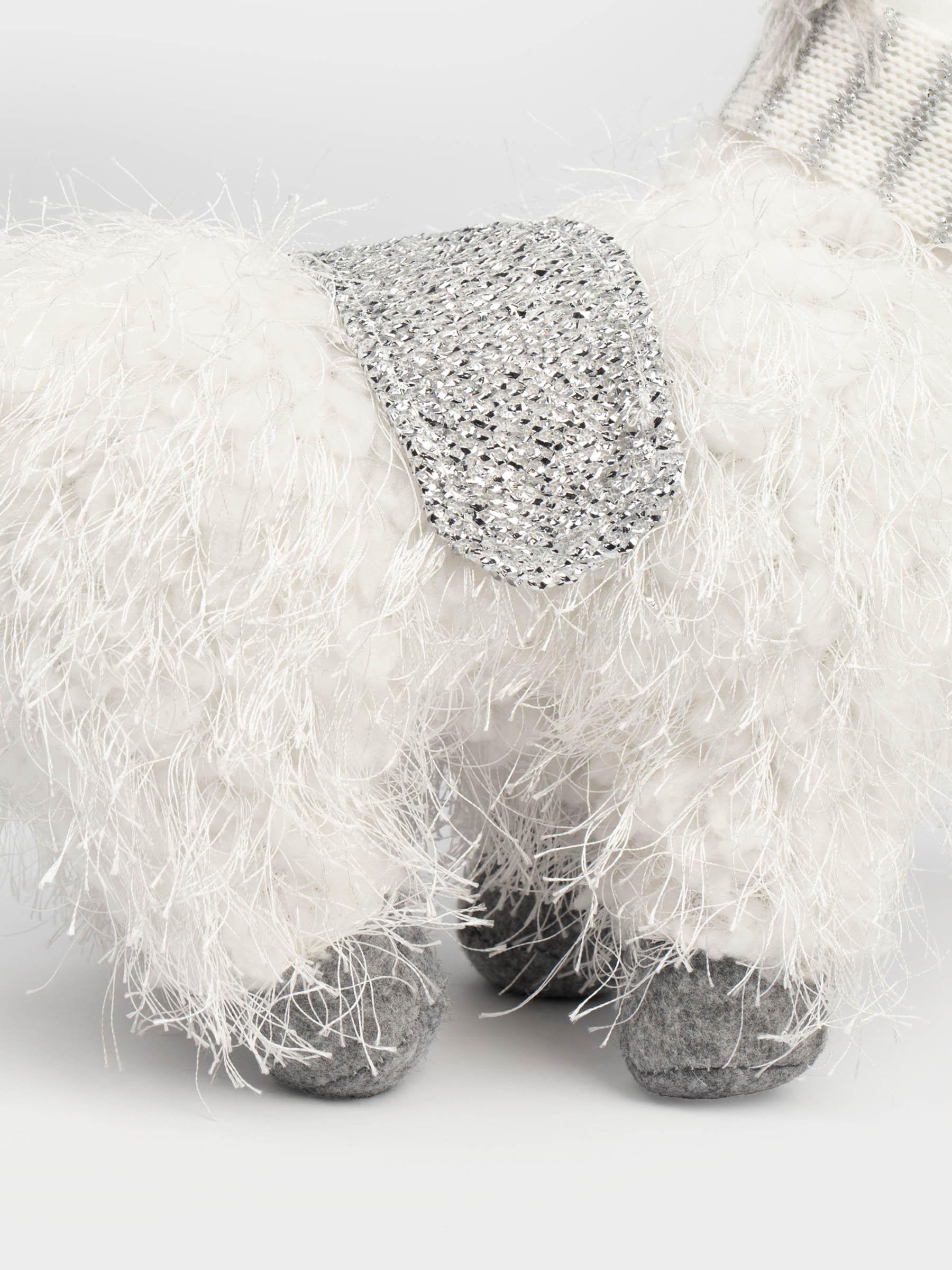 Изделие декоративное, 27 см, мягкое, полиэстер, бело-серебристое, Конь, Figure Christmas fuzz, image-4