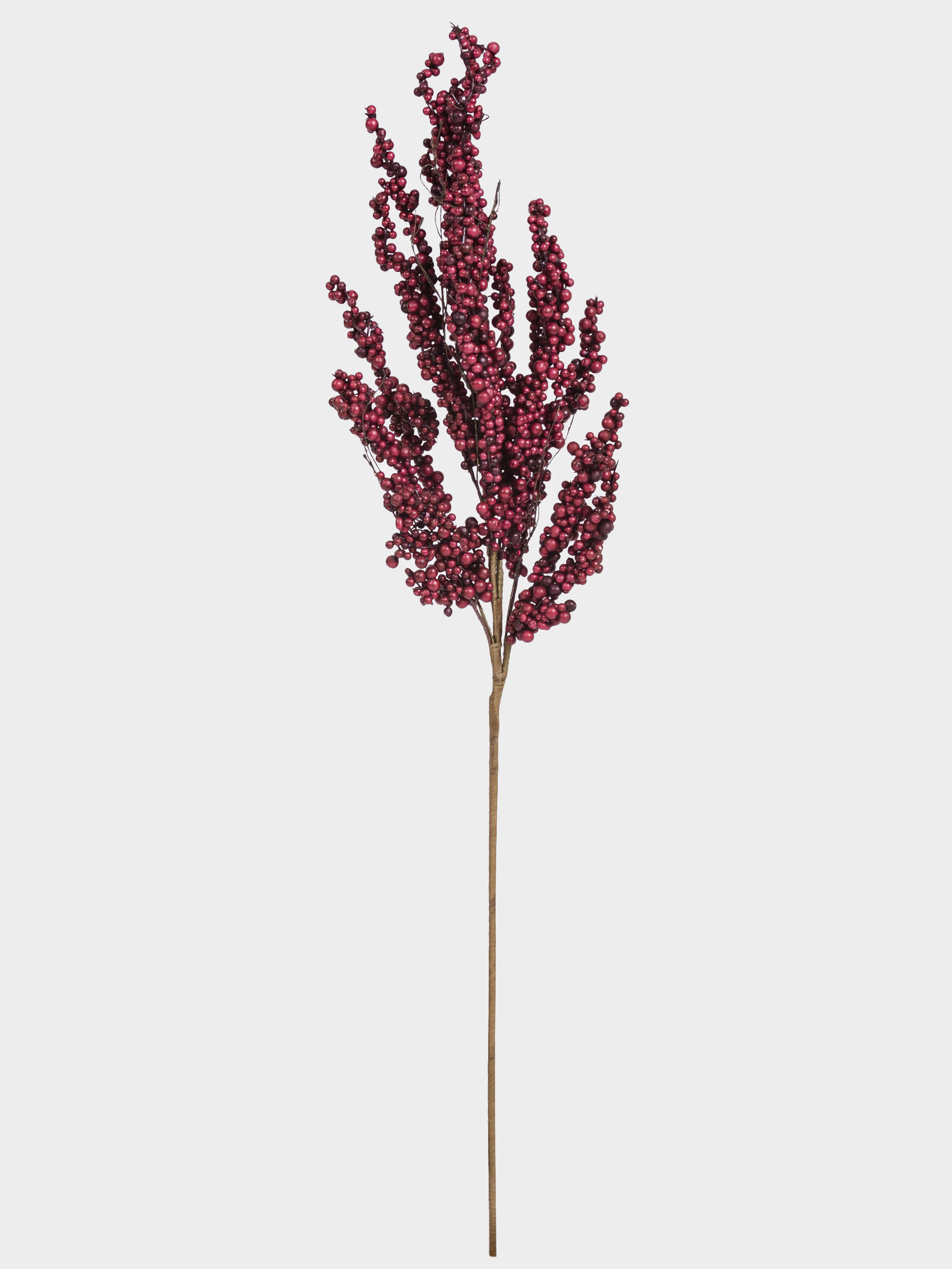 Ветка декоративная, 92 см, пенопласт/бумага, Бордовые ягоды, Bordo berry, image-0