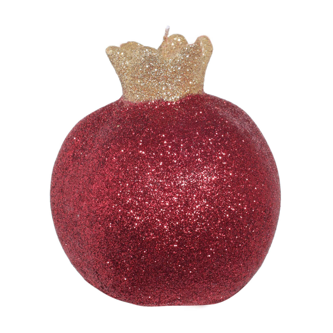 Свеча, 12 см, с блестками, красная, Гранат, Pomegranate - фото 1