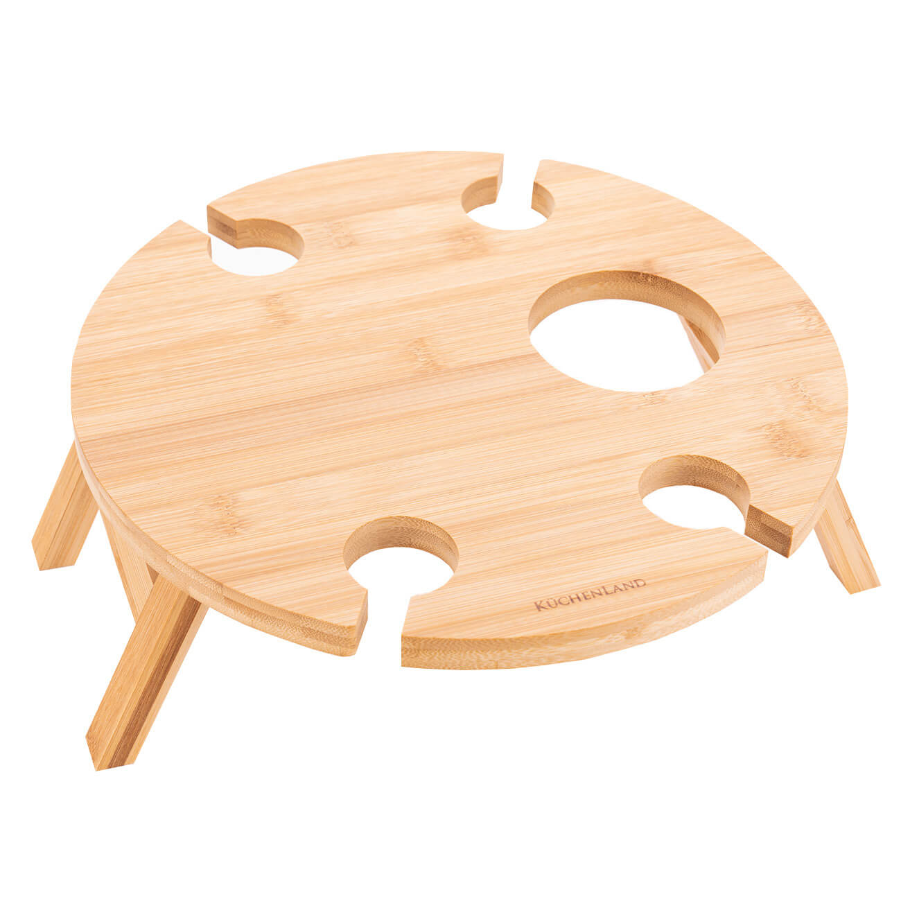 

Столик-подставка для бутылки и бокалов, 30 см, бамбук, круглый, Bamboo