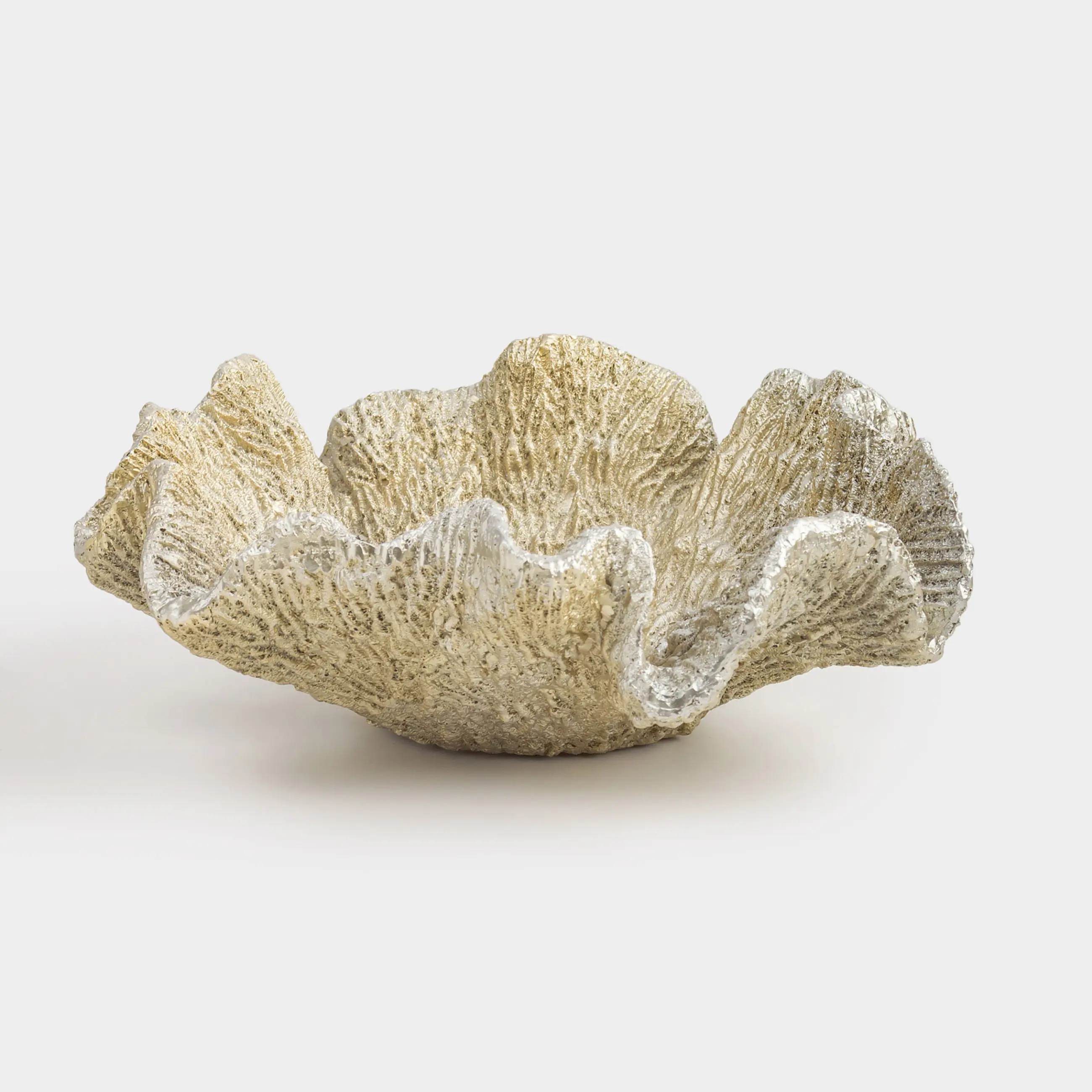 Блюдо декоративное, 30х29х12 см, полирезин, золотистое, Коралл, Coral