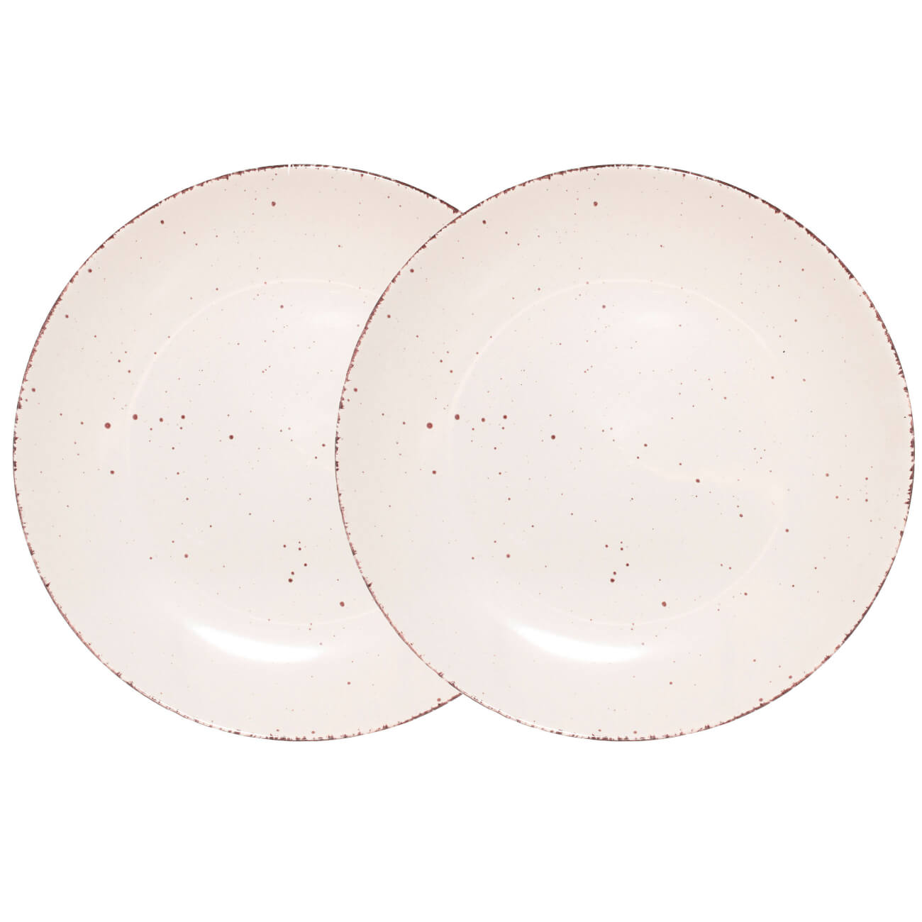 тарелка обеденная white basic 24см yuefeng yf0009 Тарелка обеденная, 27 см, 2 шт, керамика, бежевая, в крапинку, Speckled