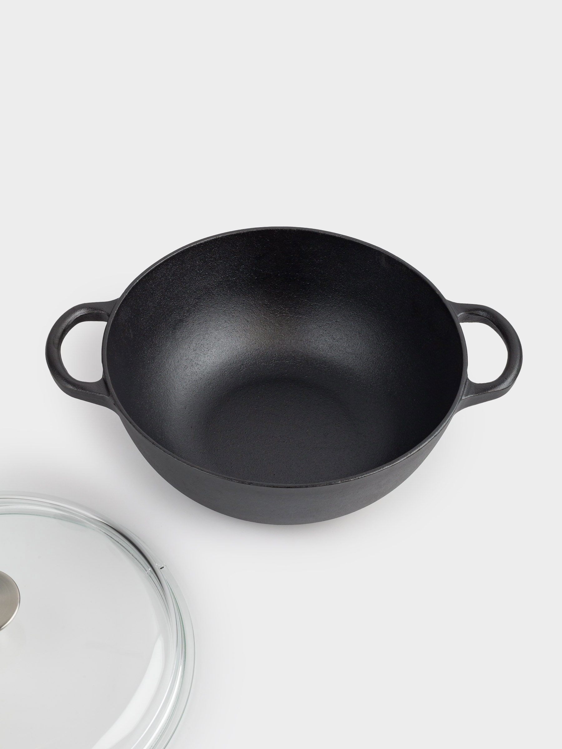 Казан, 27 см, 3,5 л, с крышкой, чугун/стекло Т, черный, Authentic