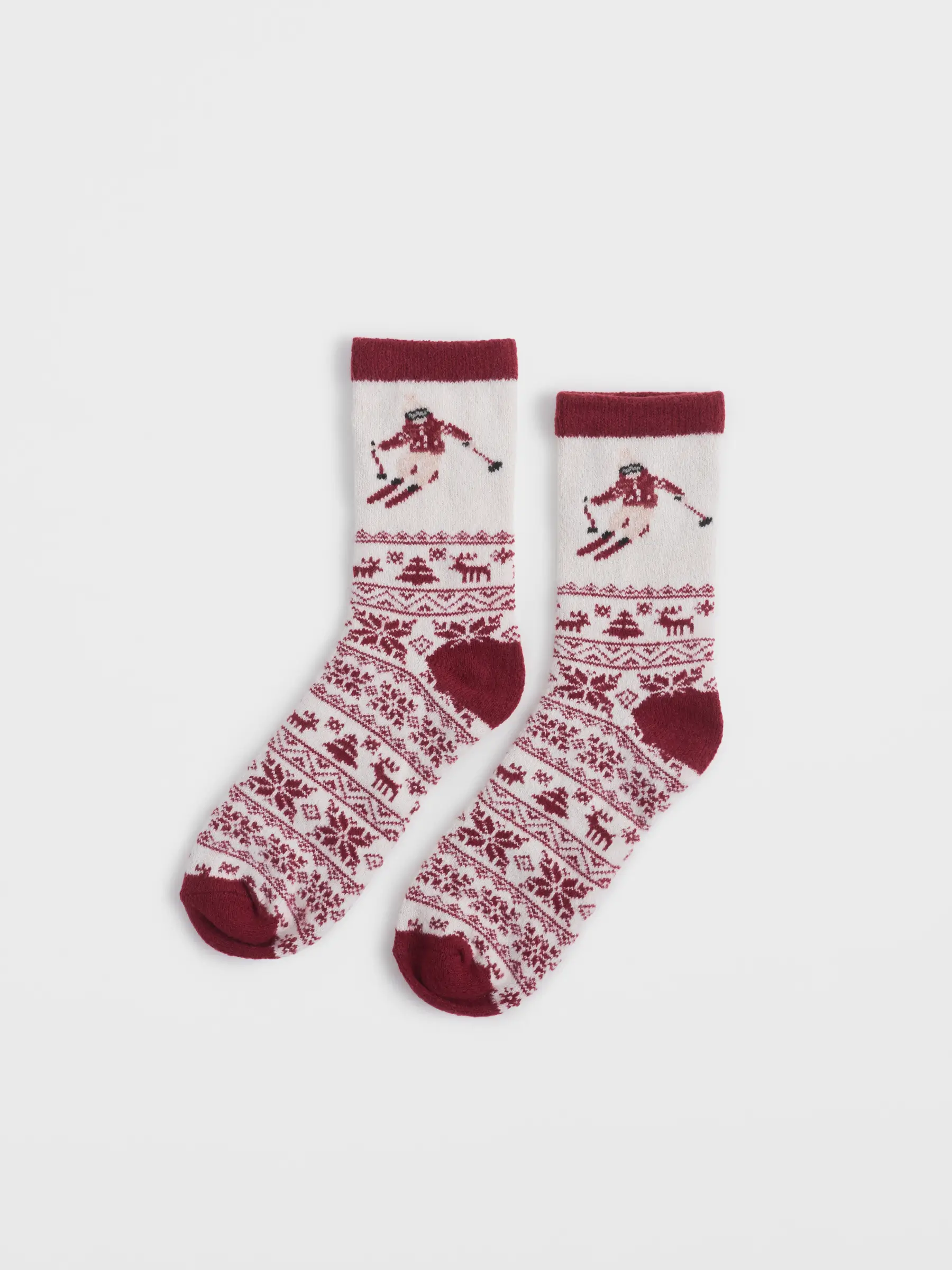 Носки женские,  бежево-красные, Fleece