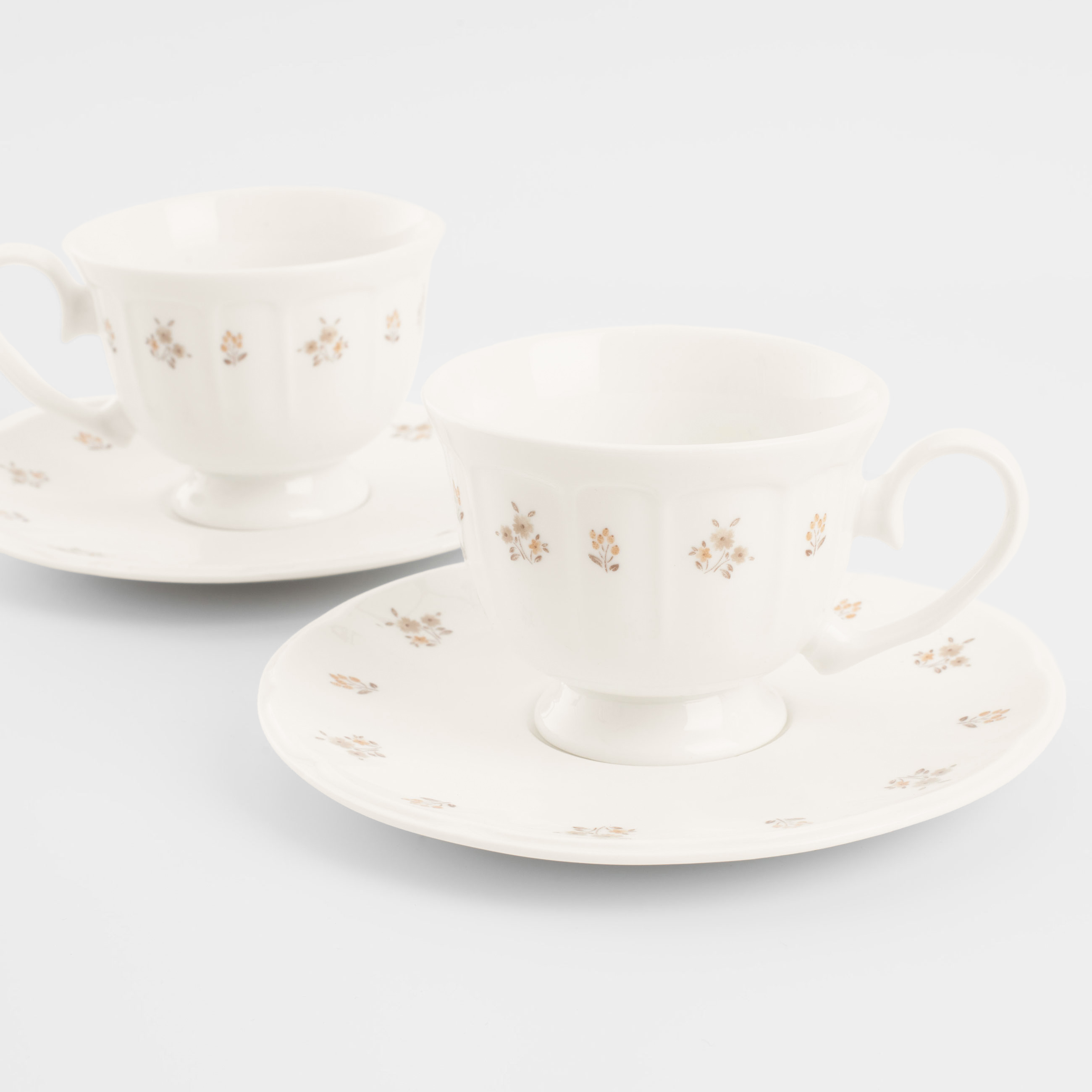 Пара чайная 2 перс 4 пр 180 мл фарфор N белая Винтажные цветы La flore 1490₽