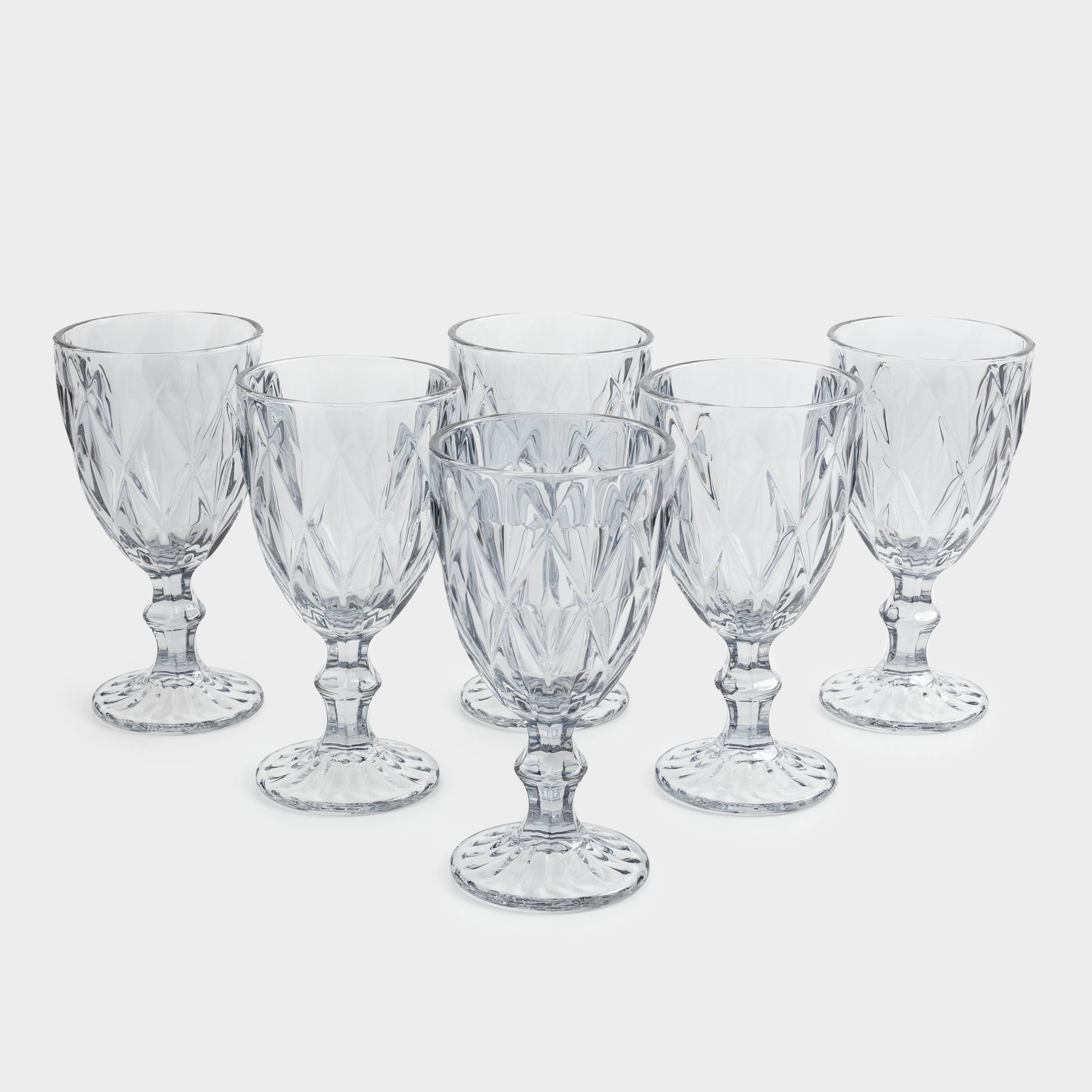 Бокал-кубок для вина 300 мл 6 шт стекло Р серый Rhomb color 2490₽