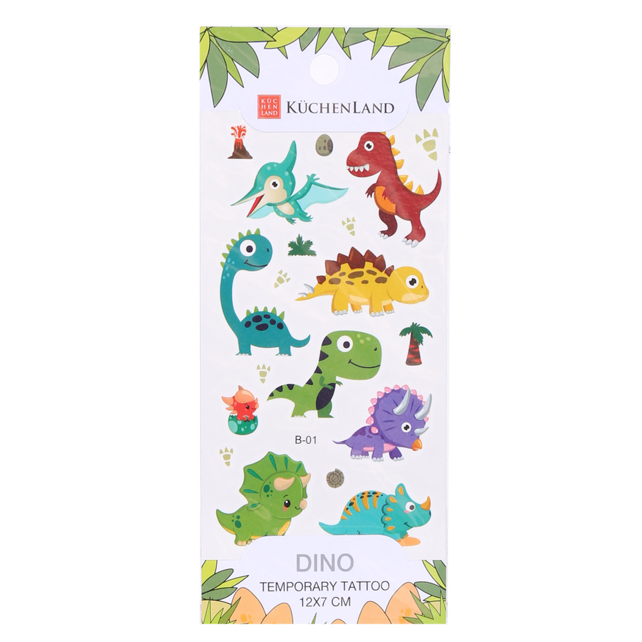 

Тату временная, 12х7 см, переводная, Динозавры, Dino