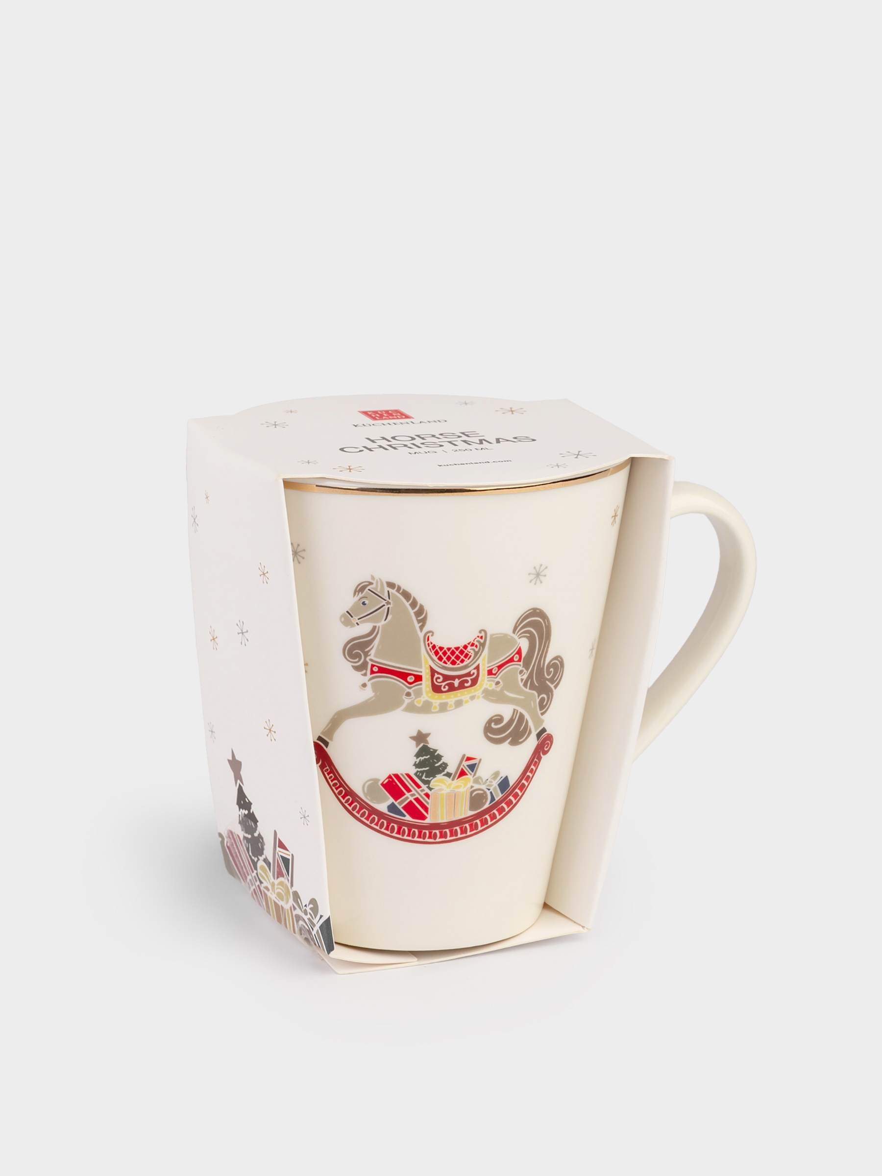 Кружка, 250 мл, фарфор N, белая, Лошадка с подарками, Horse christmas, image-4