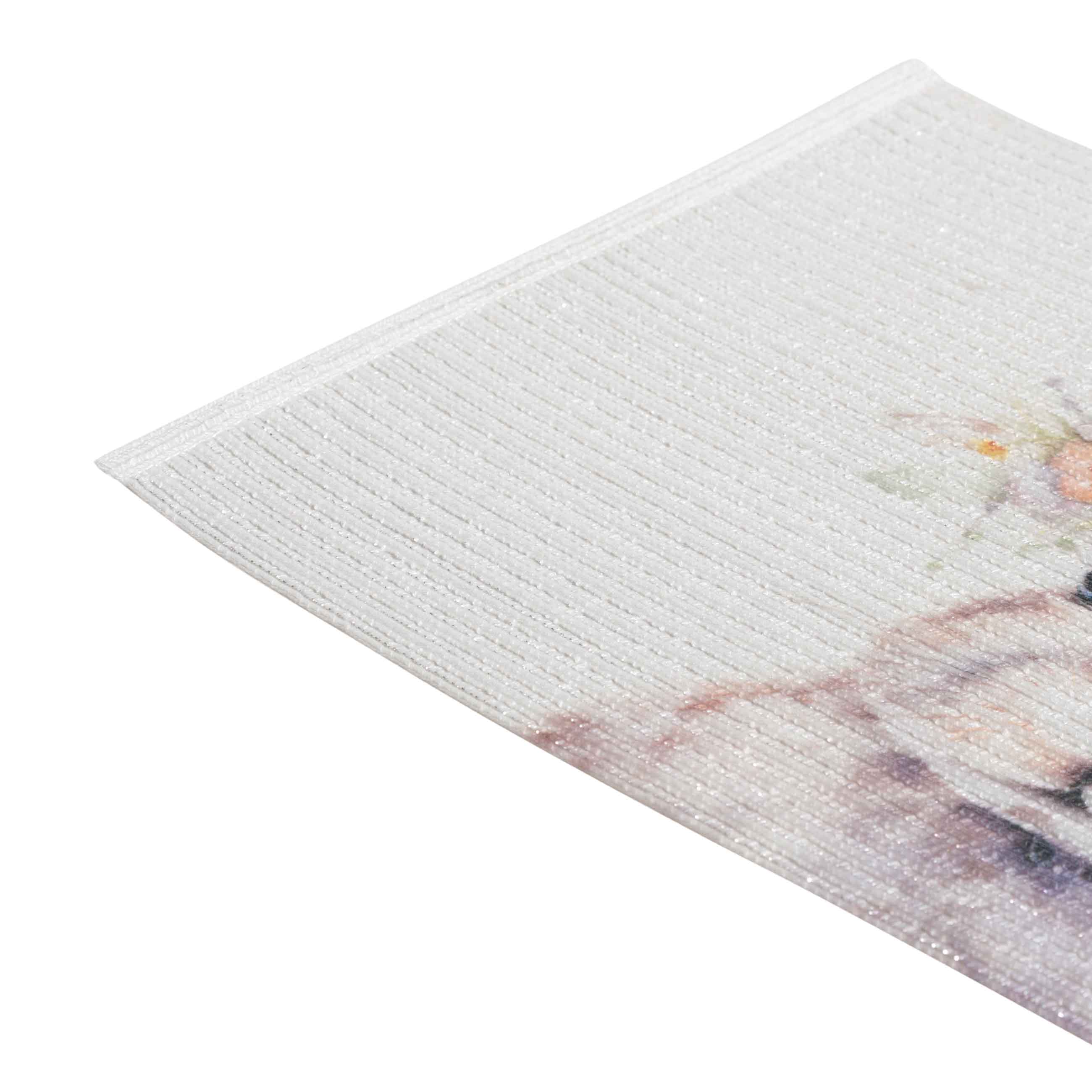 Салфетка под приборы, 30х45 см, полиэстер, прямоугольная, белая, Кролик в венке, Rotary print изображение № 2