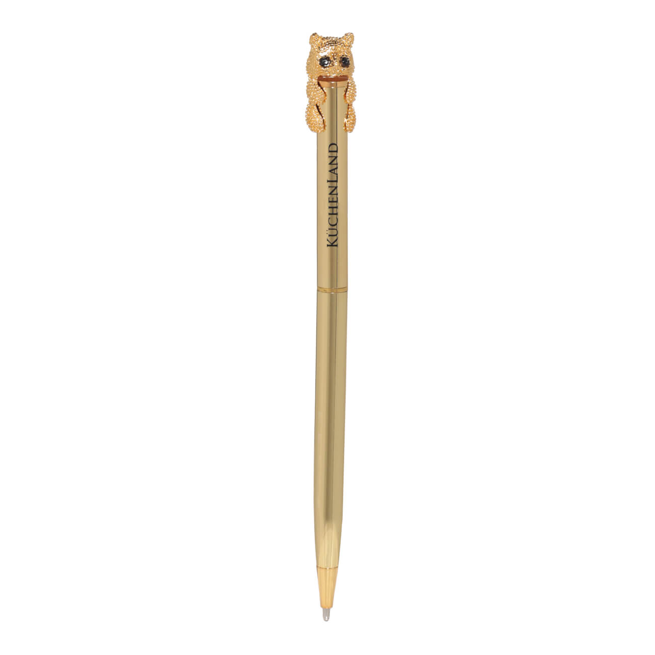Ручка шариковая, 14 см, с фигуркой, золотистая, Кот, Draw figure масляная шариковая ручка офисмаг