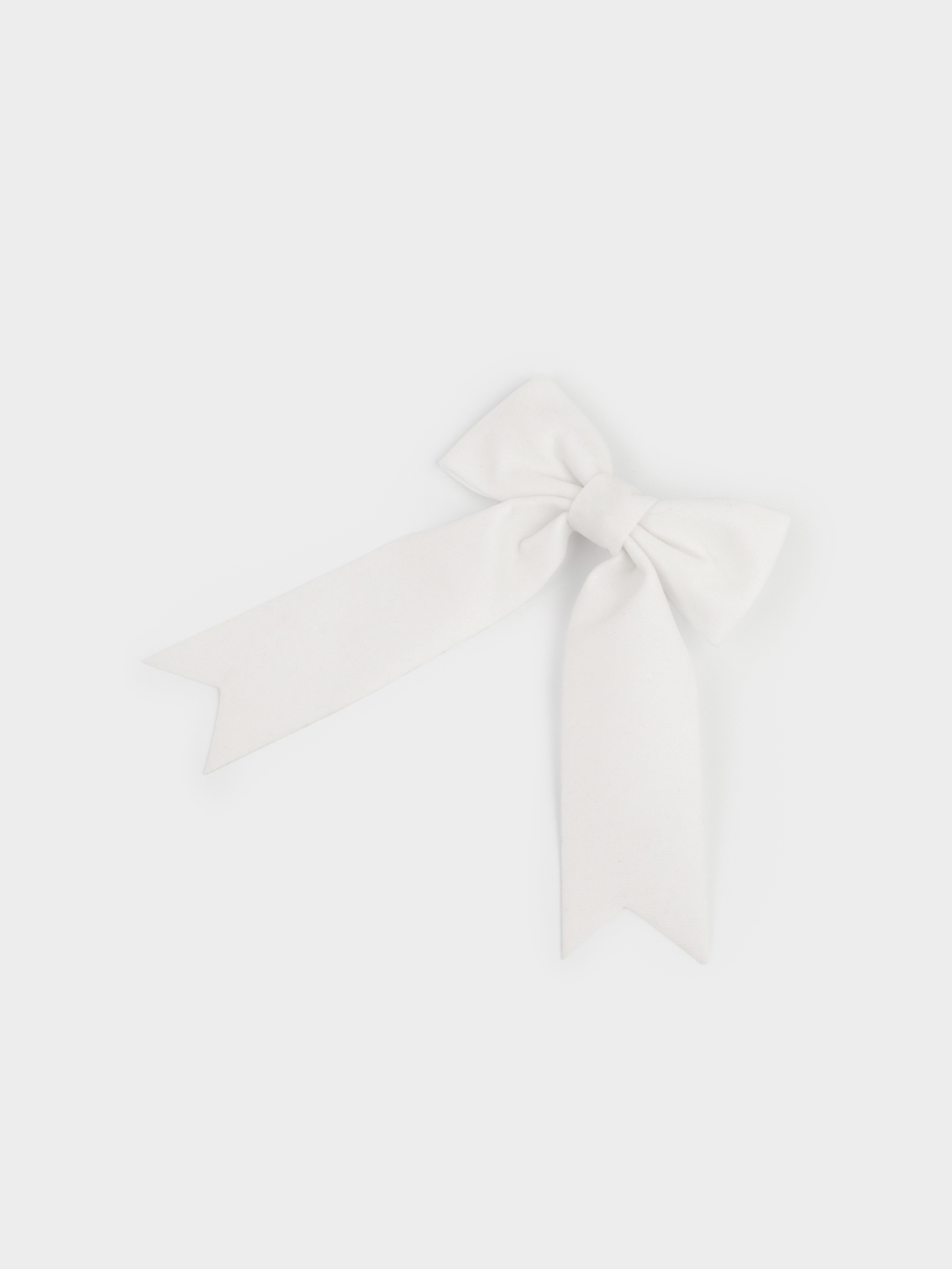 Украшение декоративное, 15х18 см, на клипсе, полиэстер, молочное, Бант, Bow velvet, image-1