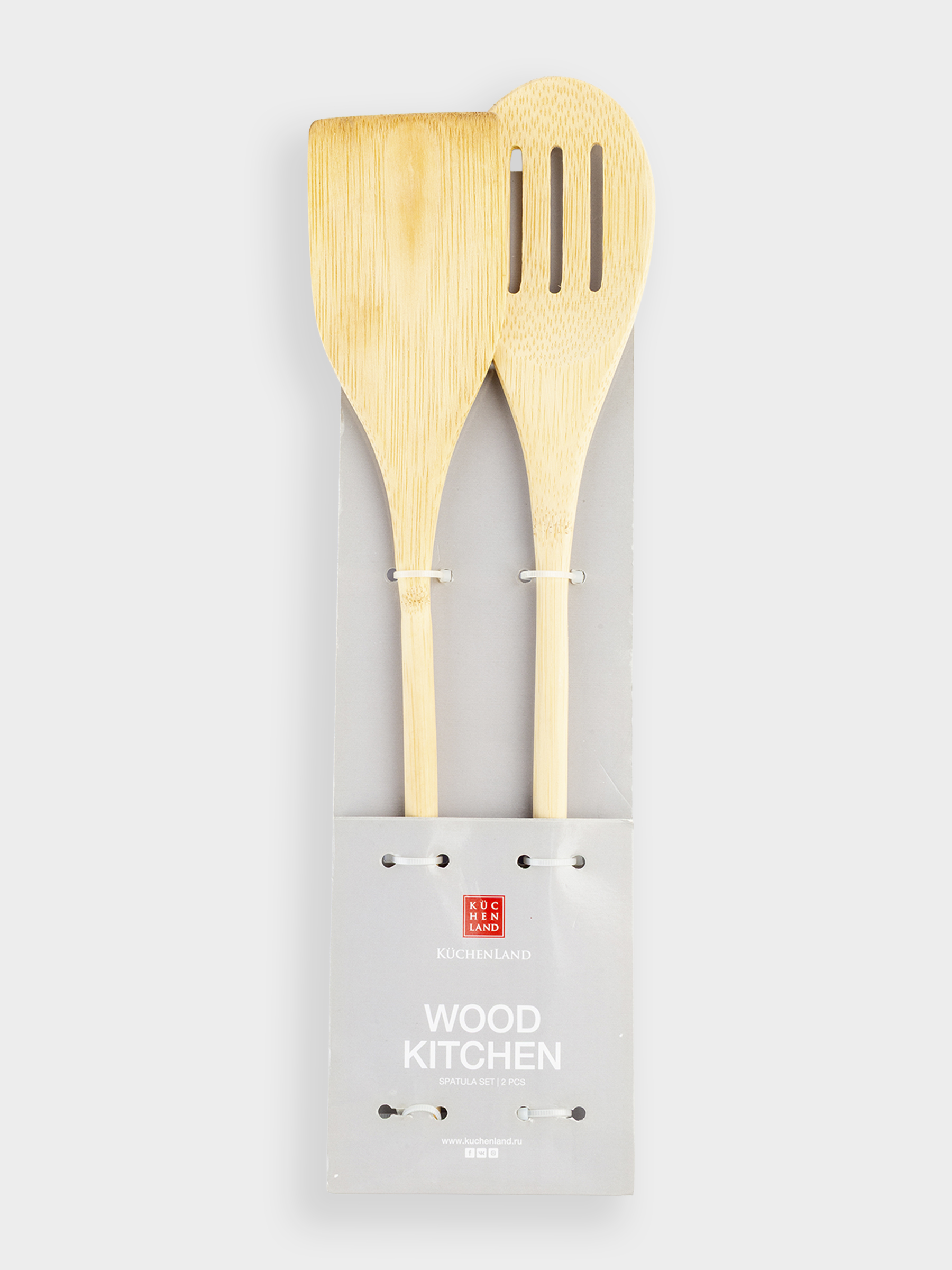 Набор кухонных принадлежностей, 2 пр, лопатка/шумовка, бамбук, Bamboo, image-4