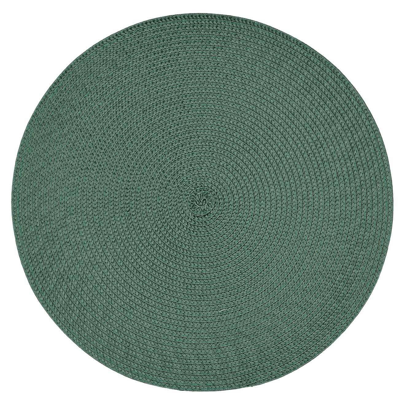 Салфетка под приборы, 38 см, полипропилен/ПЭТ, круглая, изумрудная, Circle изображение № 1