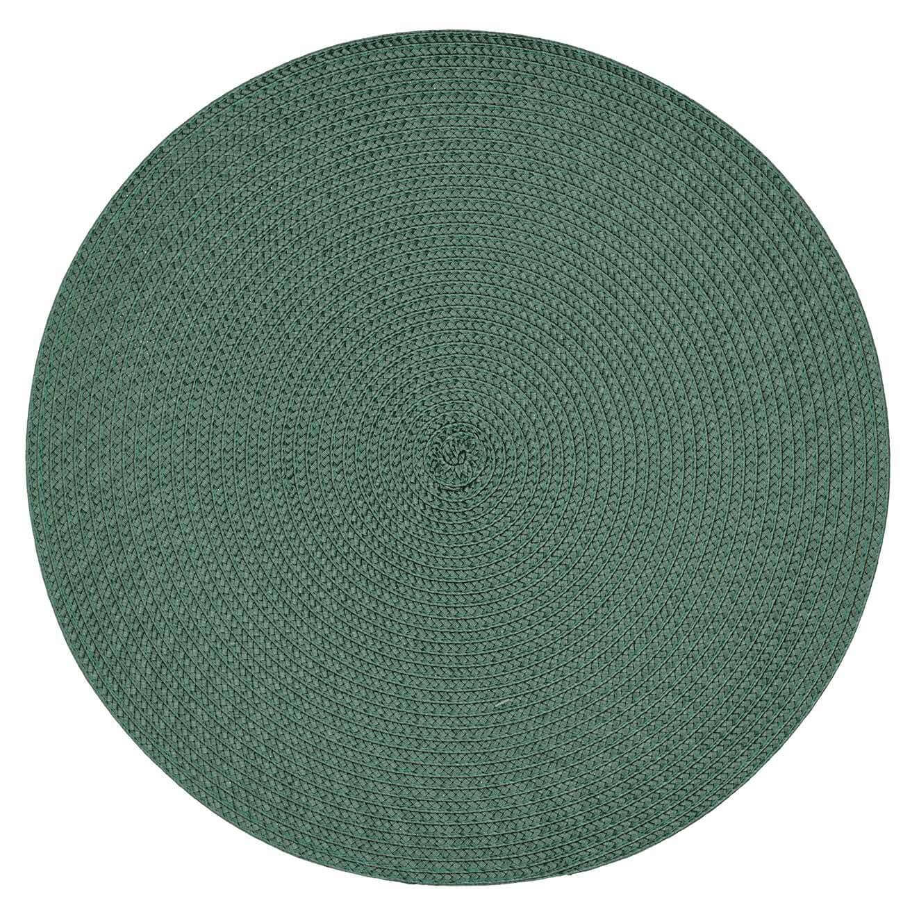 

Салфетка под приборы, 38 см, полипропилен/ПЭТ, круглая, изумрудная, Circle