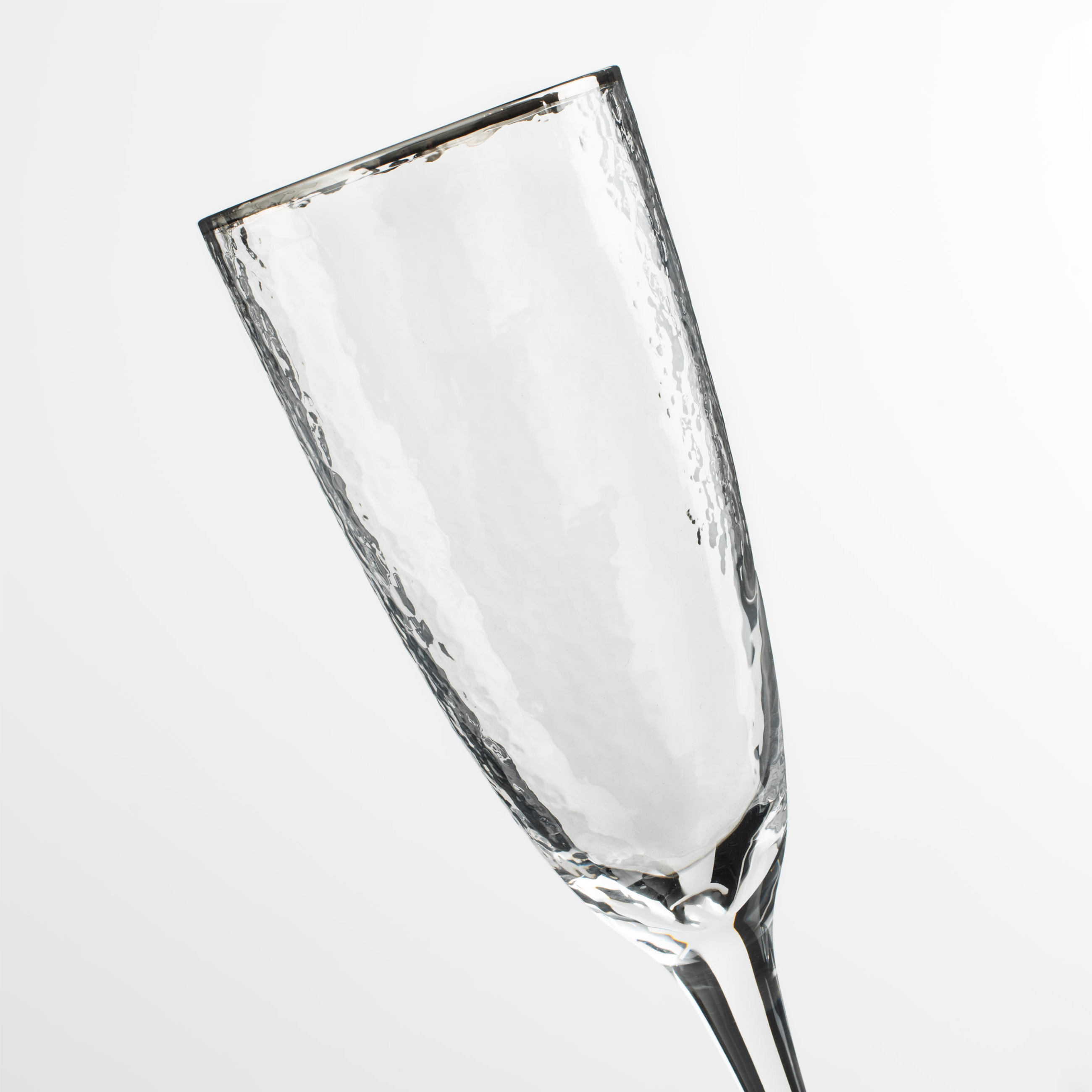 Бокал для шампанского, 275 мл, 2 шт, стекло, с серебристым кантом, Ripply silver изображение № 5