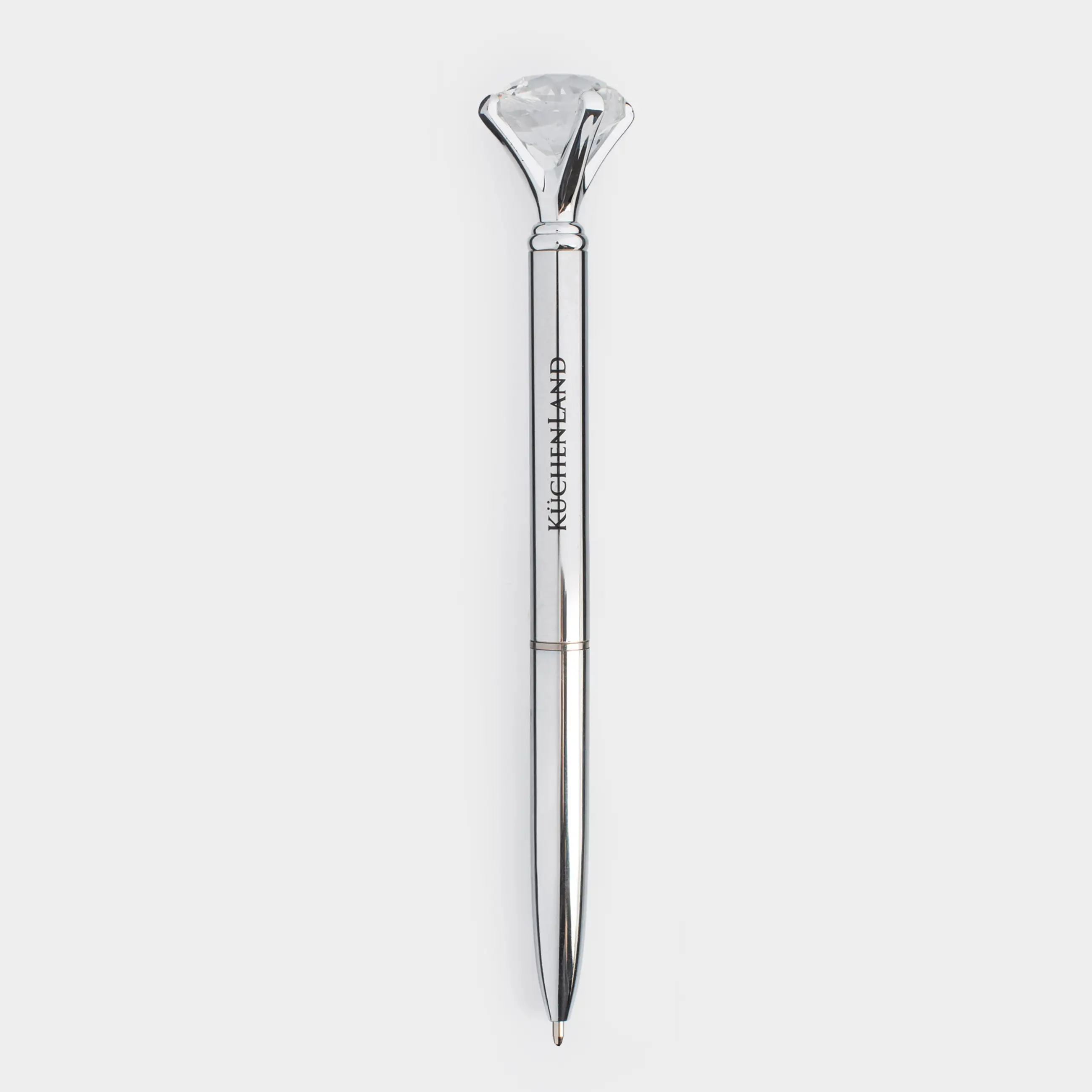 Ручка шариковая, 14 см, с фигуркой, сталь, серебристая, Кристалл, Draw figure