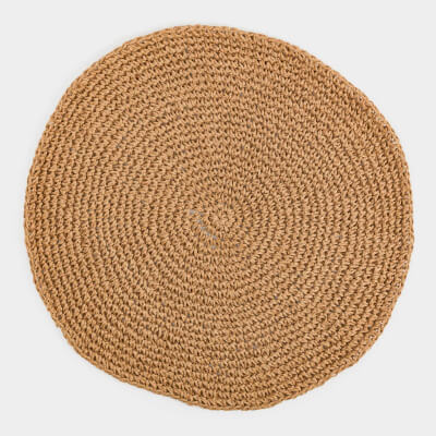 Салфетка под приборы, 38 см, целлюлоза, круглая, песочная, Straw ,image-0