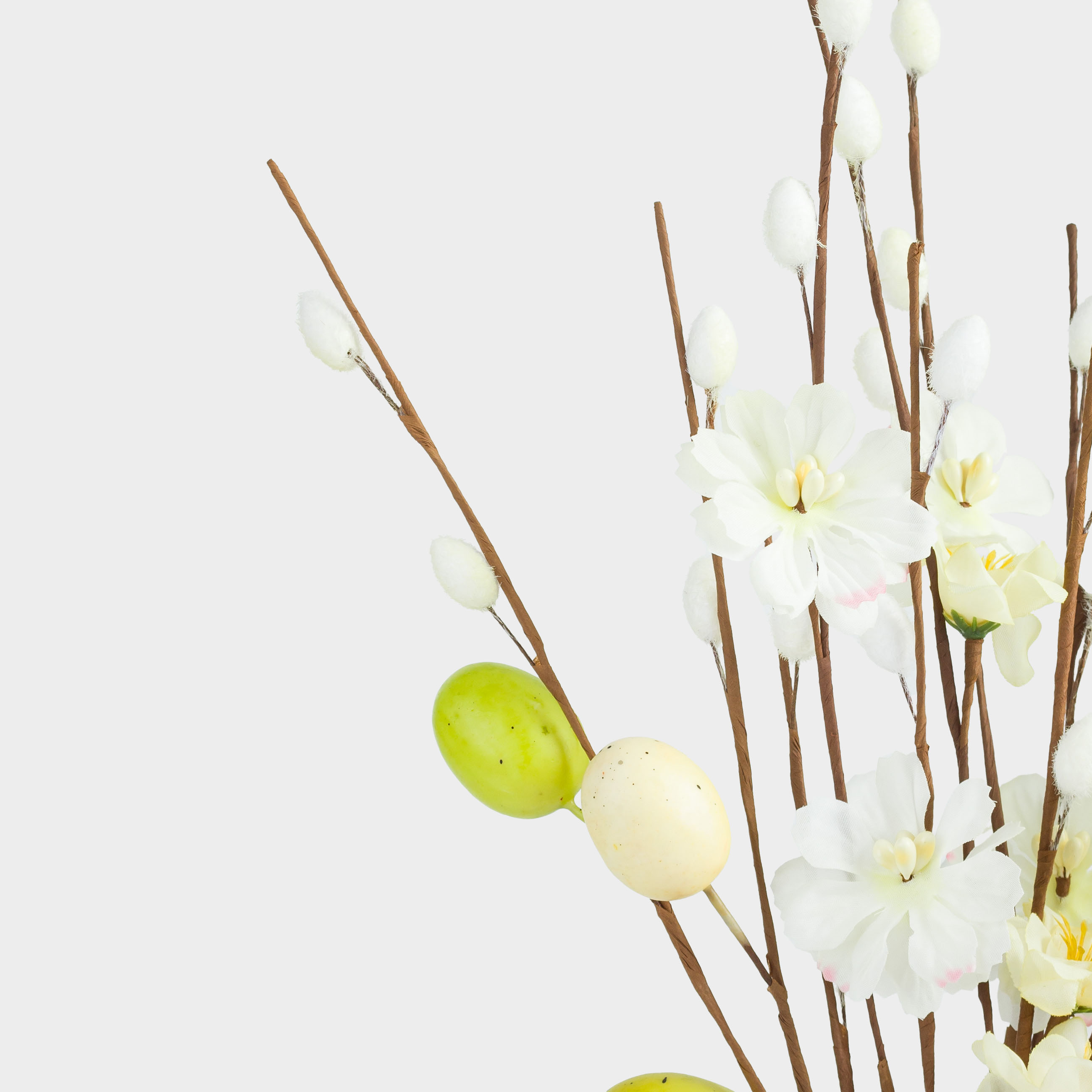 Ветка декоративная, 58 см, полиэстер/пенопласт, Пасхальные яйца, Easter gold decor