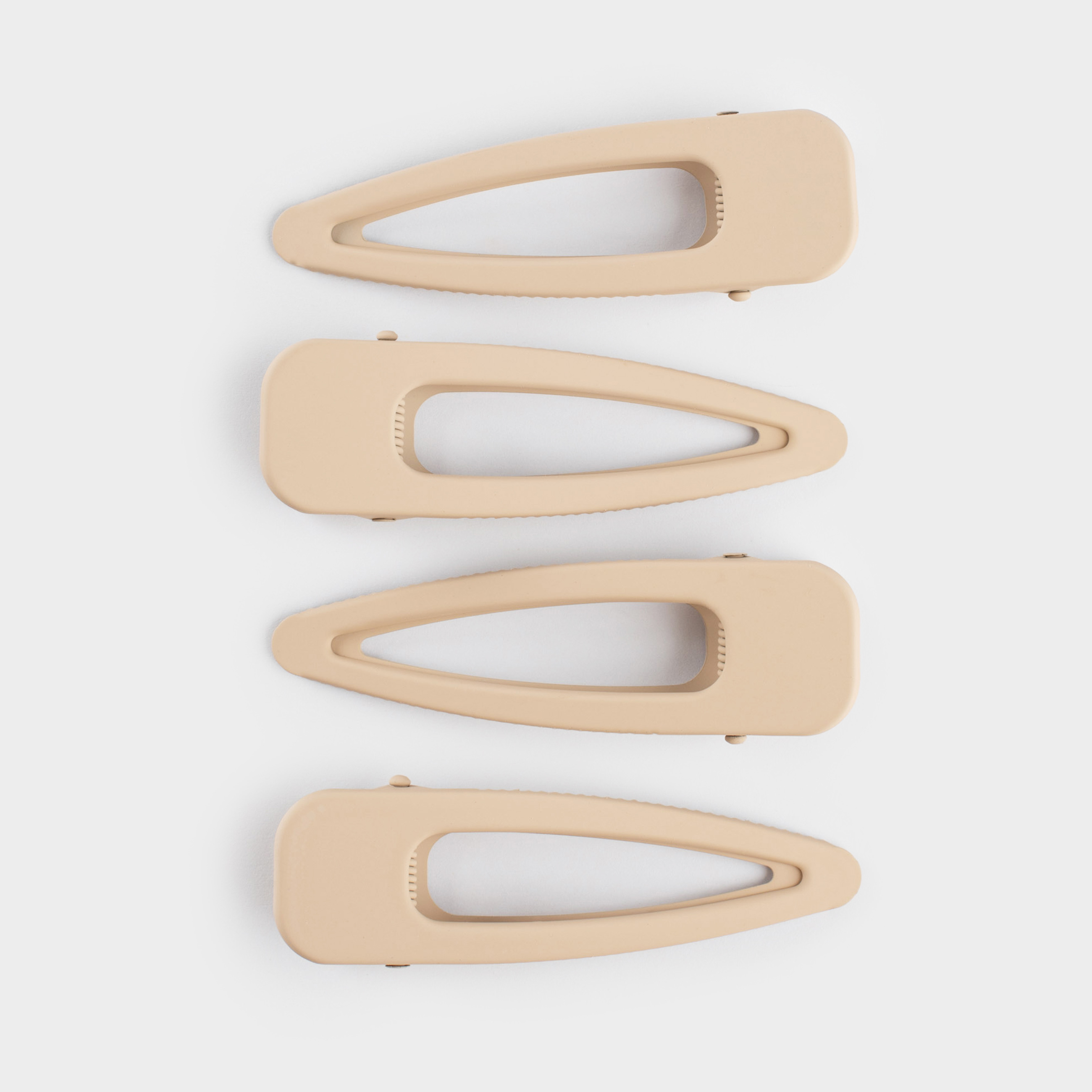 Заколка для волос, 8 см, 4 шт, металл, бежевая, Basic