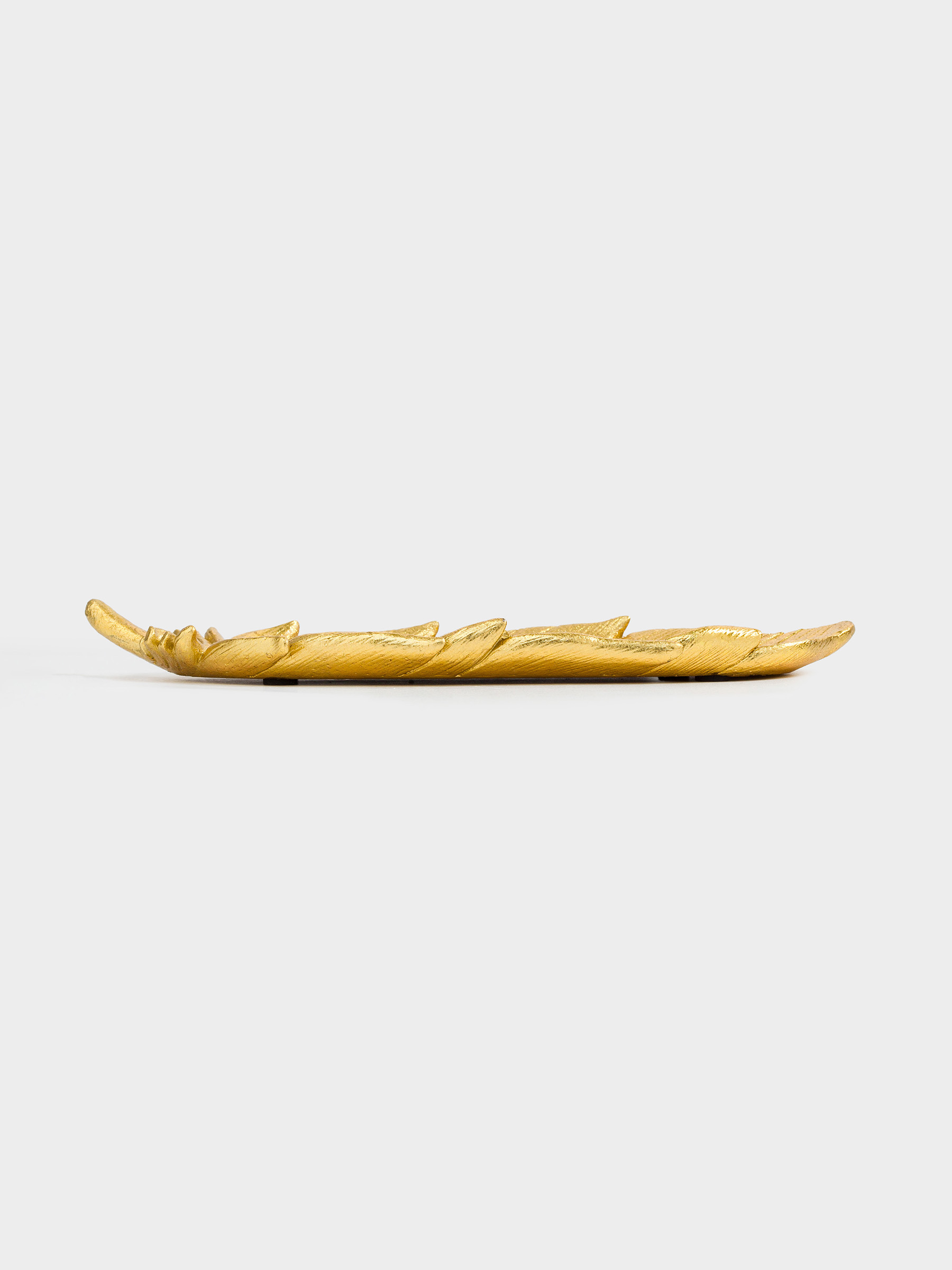 Блюдо декоративное, 25х11 см, полирезин, золотистое, Перо, Feather, image-2